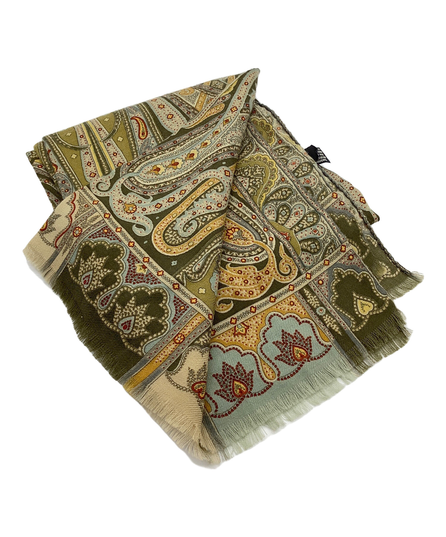 中古・古着通販】ETRO (エトロ) スカーフ ベージュ×グリーン｜ブランド