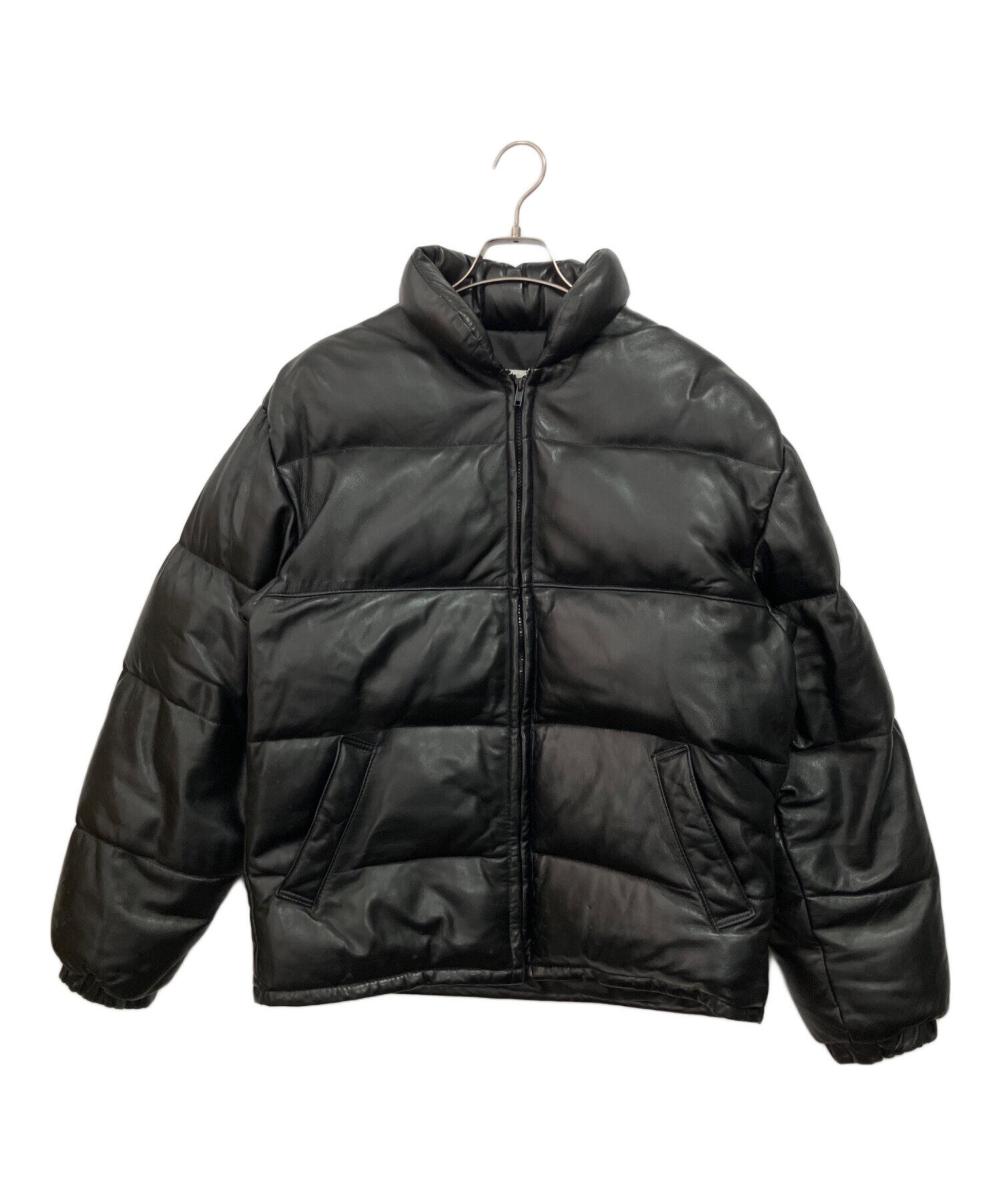 ［✨美品✨］schott ブラックレザーダウンジャケット 中古・古着通販】Schott (ショット) レザーダウンジャケット ブラック