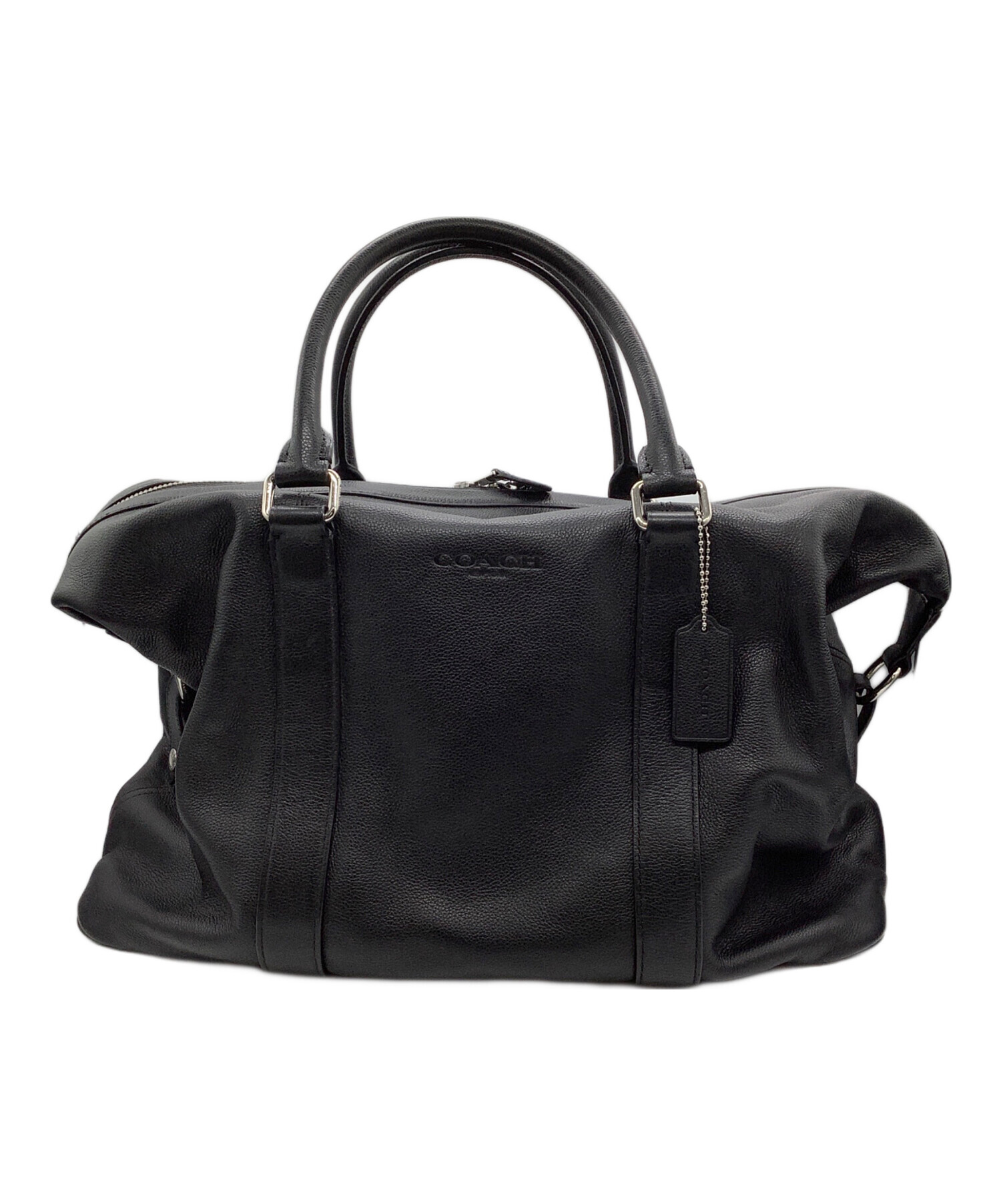 COACH／コーチ 2wayボストンバッグ F05020 ブラック 大容量 中古・古着通販】COACH (コーチ) ボストンバッグ ブラック｜ブランド