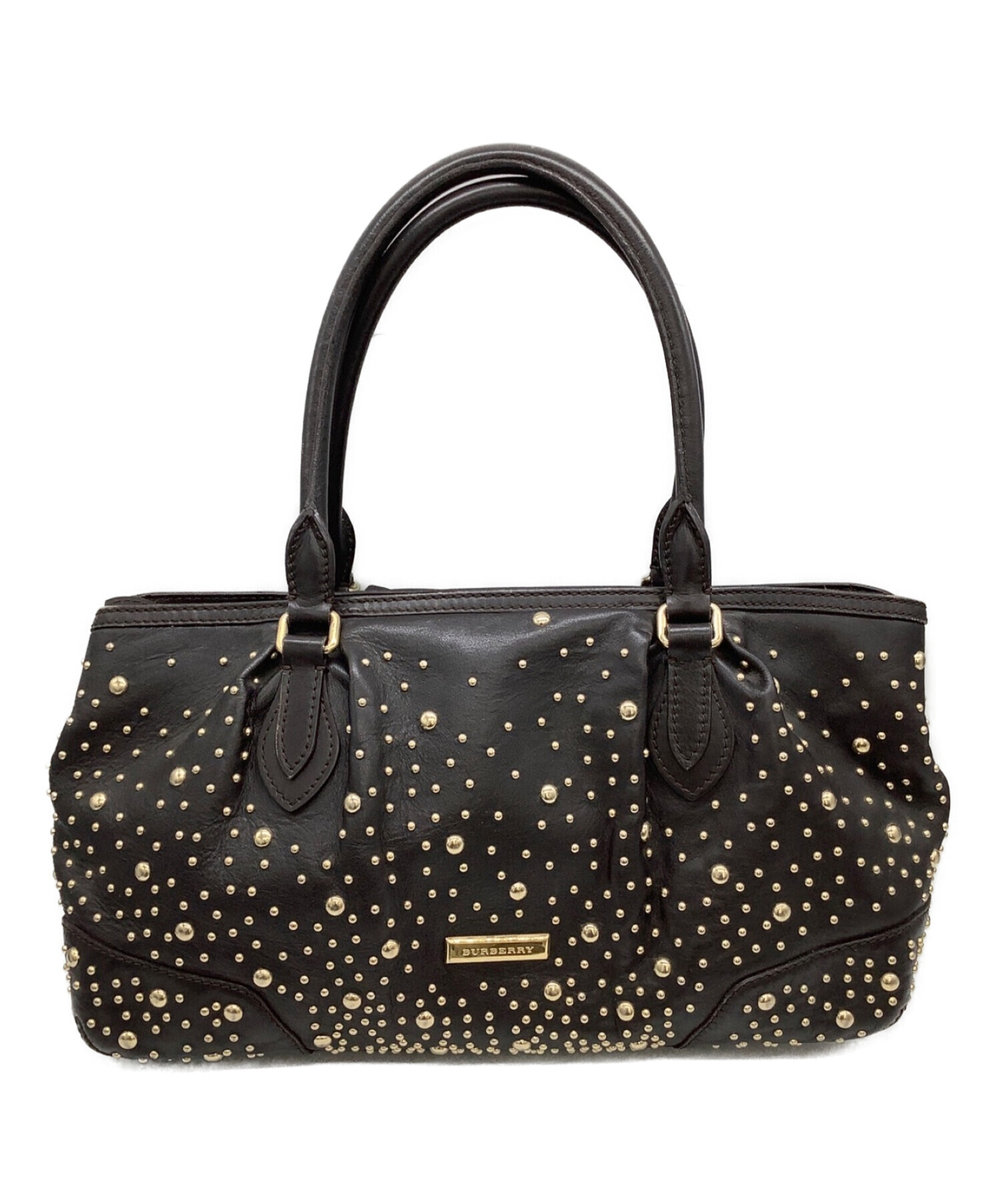 BURBERRY スタッズ付きトートバッグ 中古・古着通販】BURBERRY (バーバリー) スタッズレザーハンドバッグ
