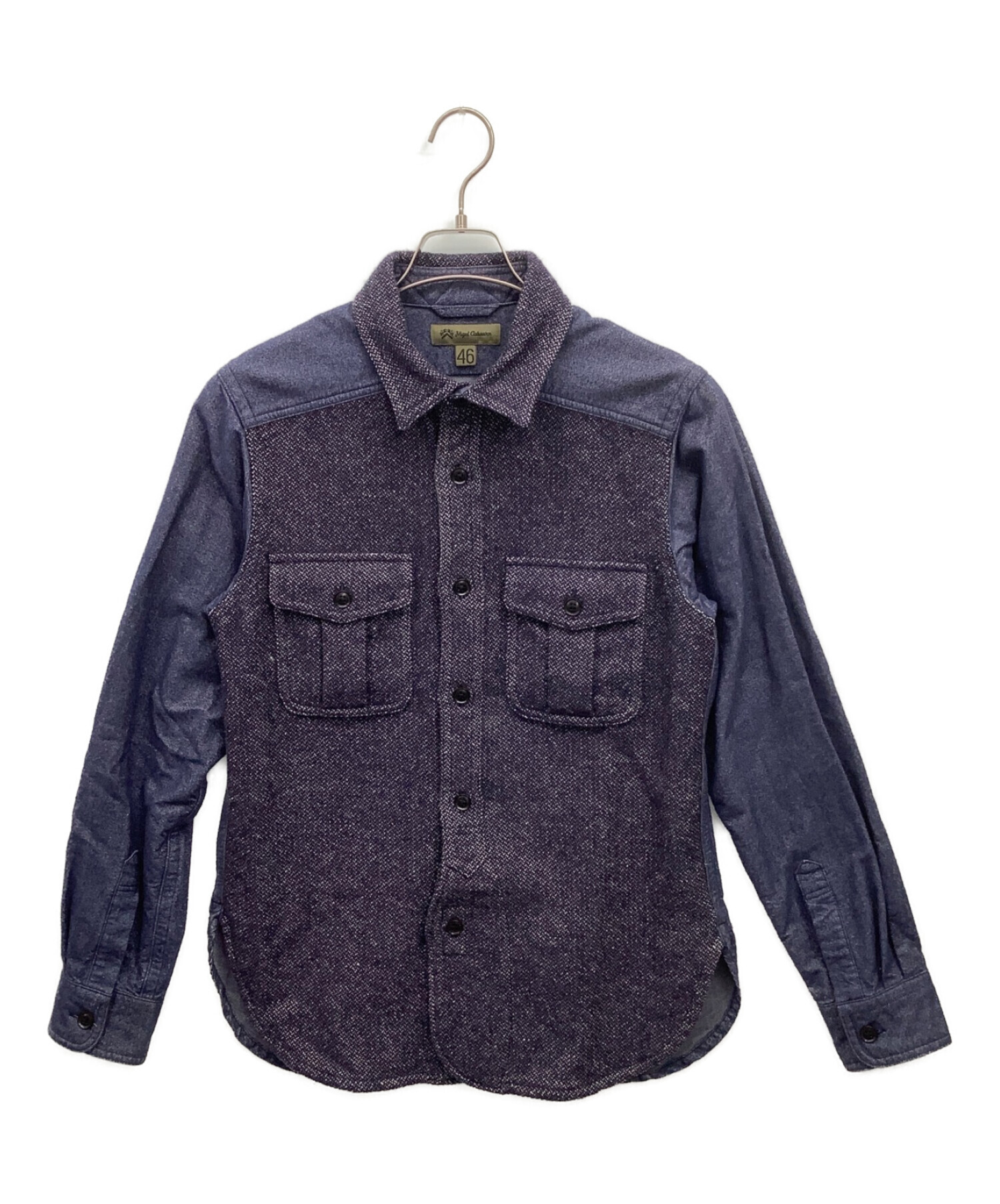 ナイジェル・ケーボン　CPO WOOL CHAMBRAY SHIRT　サイズ46 定番】ナイジェルケーボン ウールCPOシャツ（C.P.O WOOL CHAMBRAY