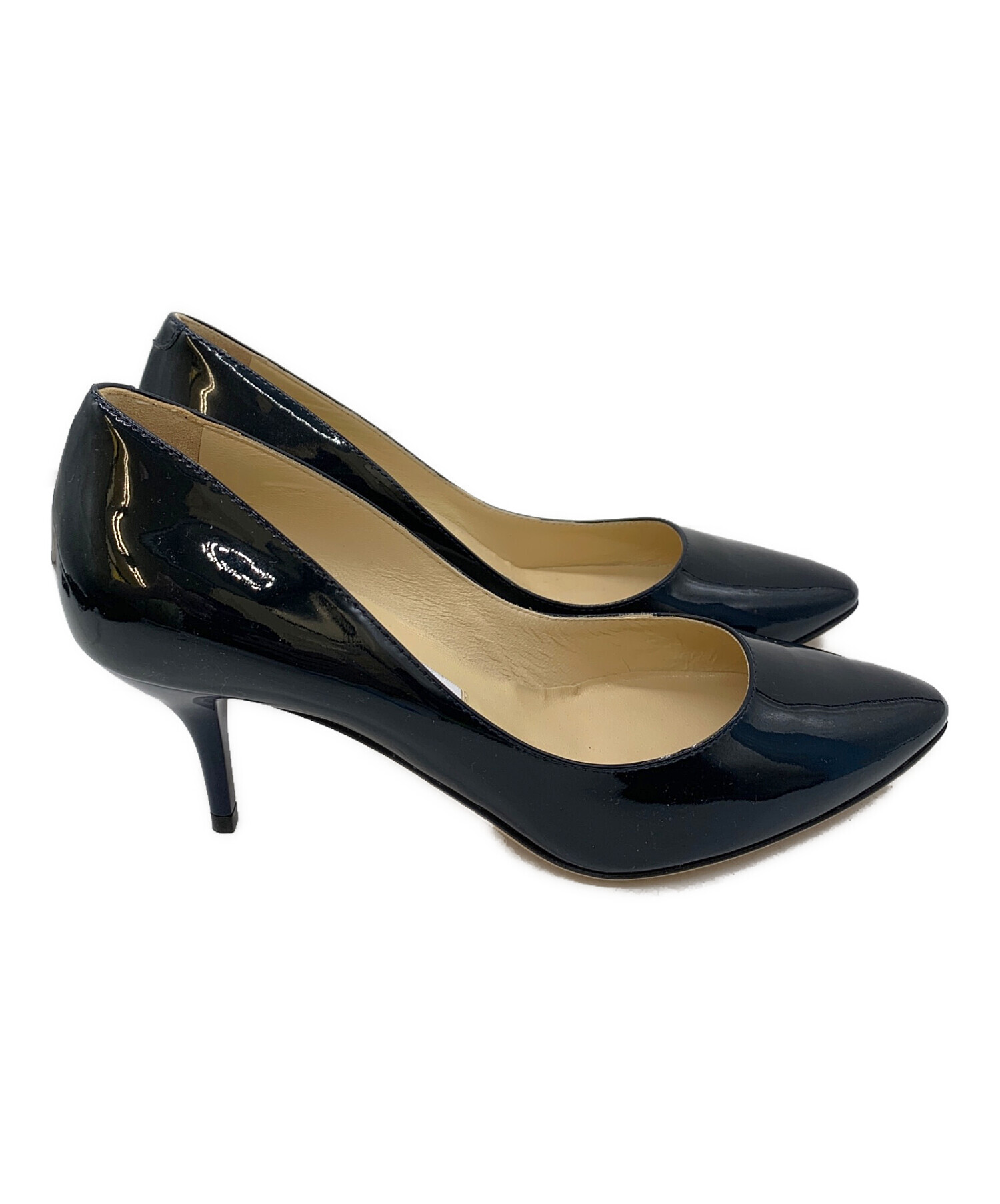 中古・古着通販】JIMMY CHOO (ジミーチュウ) ヒールパンプス ネイビー