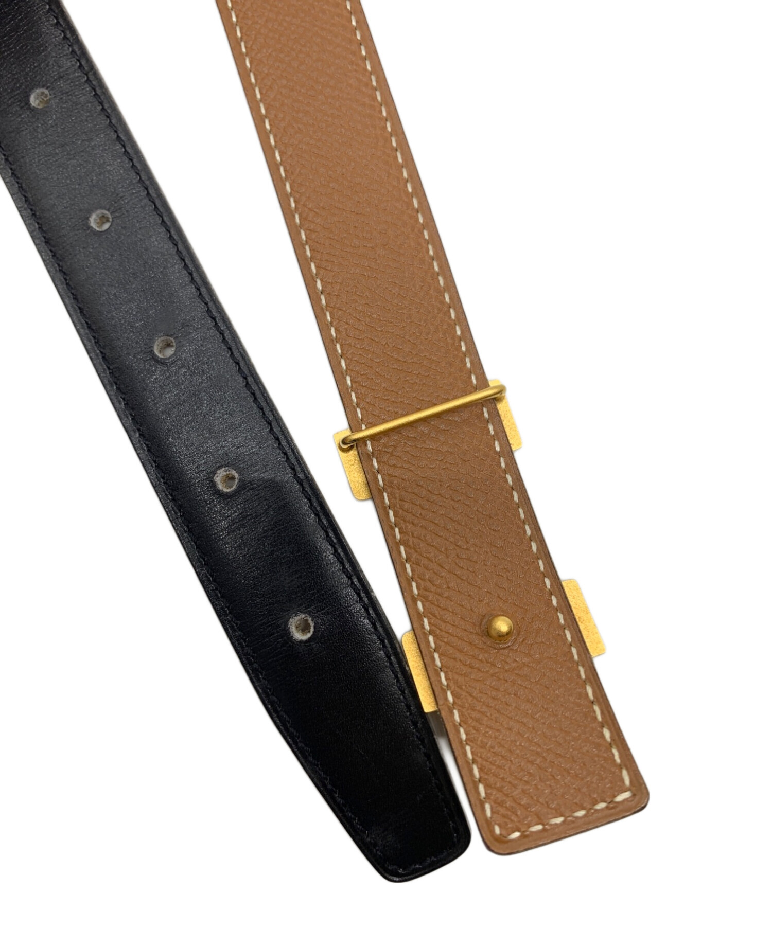 中古・古着通販】HERMES (エルメス) レザーベルト ブラック サイズ