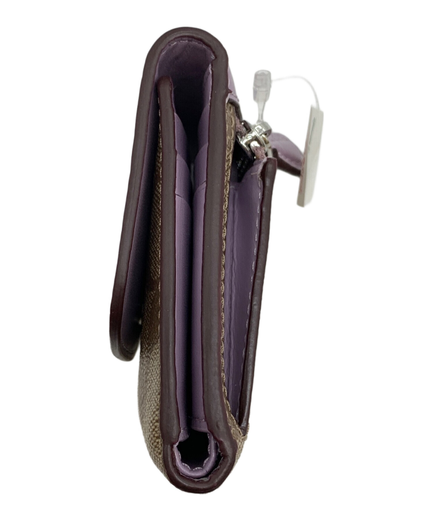 中古・古着通販】COACH (コーチ) 3つ折り財布 ラベンダー×ベージュ