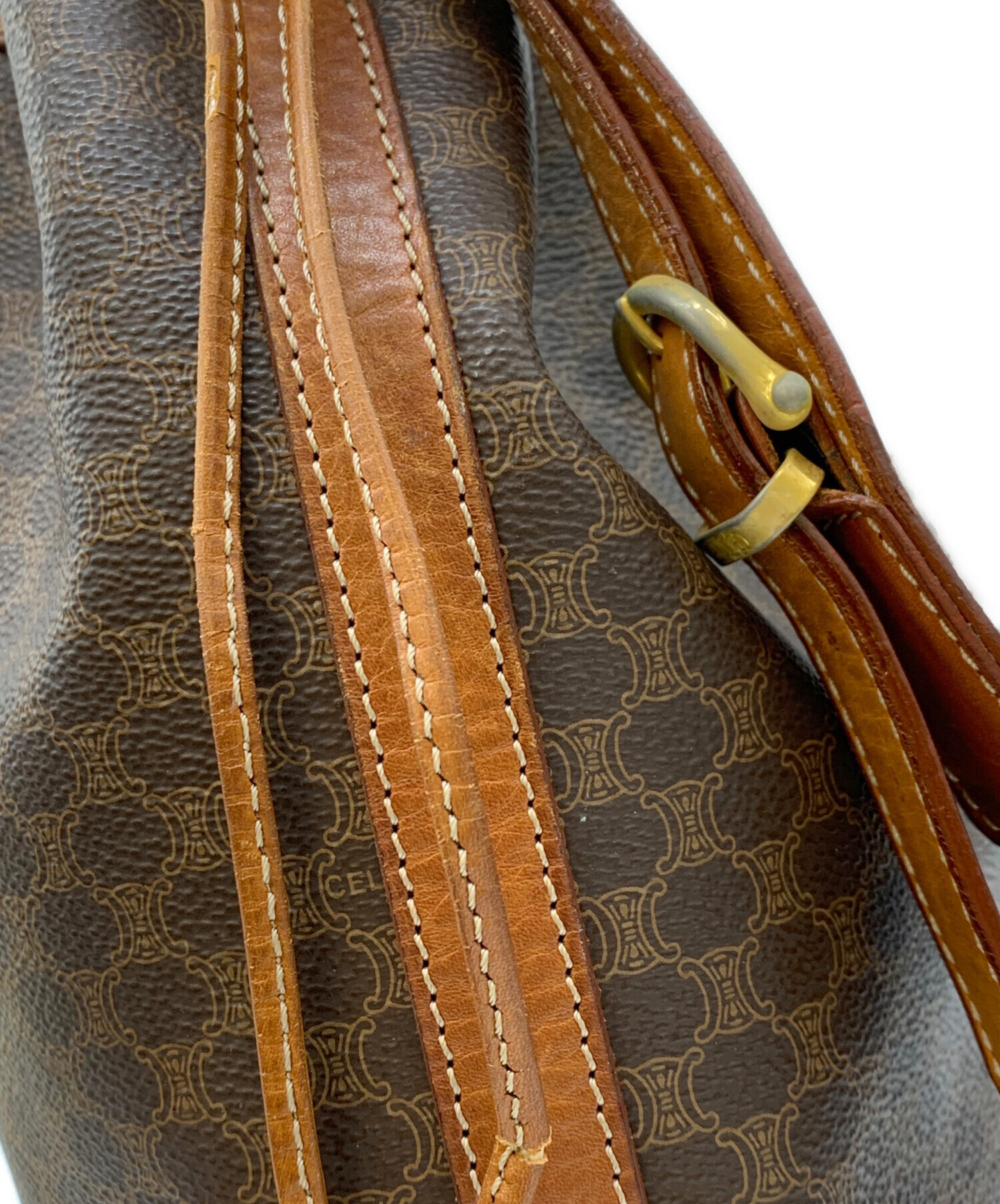 セリーヌ　ブラウン 巾着型 ショルダーバッグ　チャーム　ブラウン　レディース セリーヌ ブラウン 巾着型 ショルダーバッグ チャーム ブラウン レディース