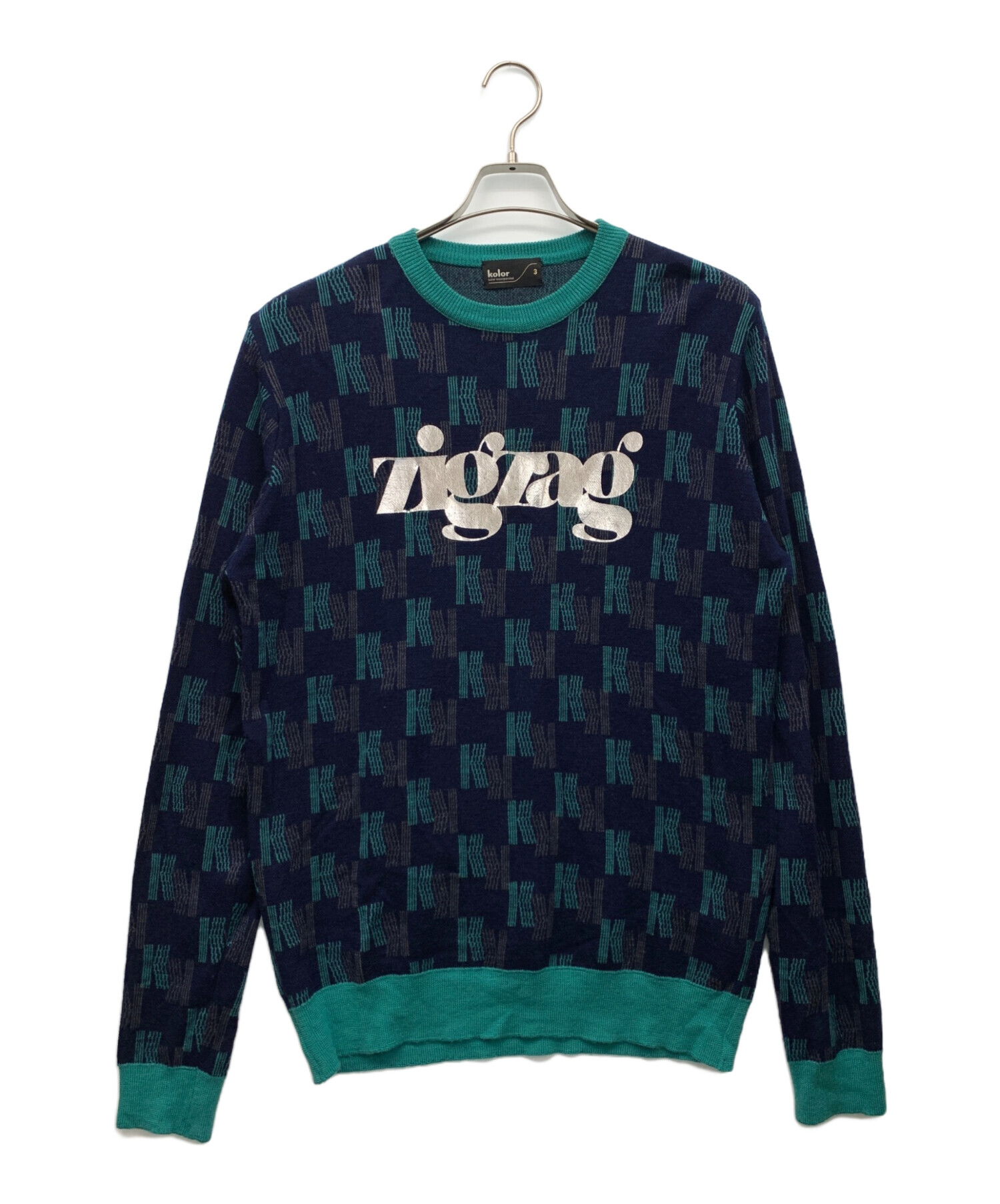 中古・古着通販】KOLOR (カラー) ニット ネイビー サイズ:3｜ブランド