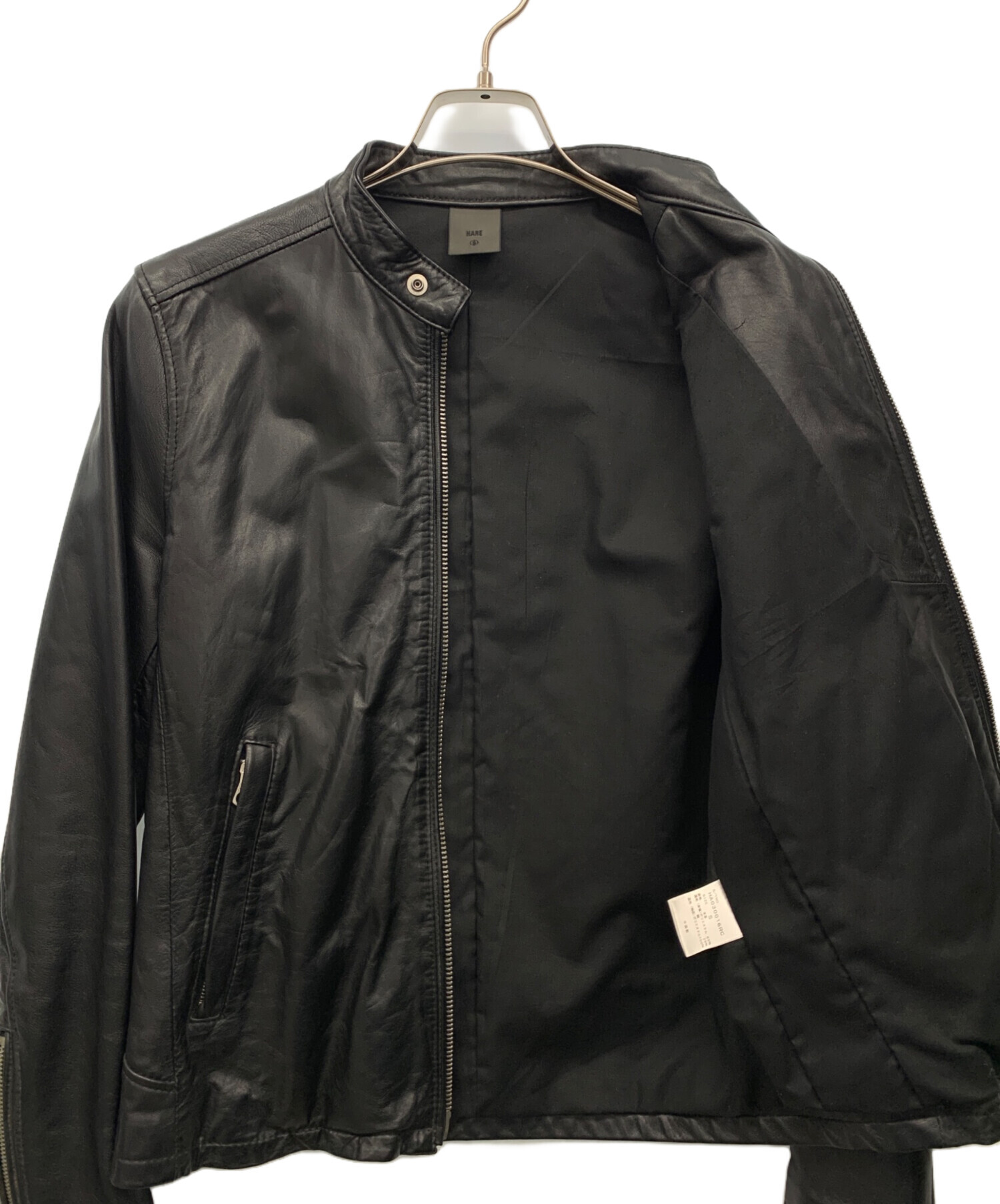 中古・古着通販】HARE (ハレ) シングルライダースジャケット ブラック 