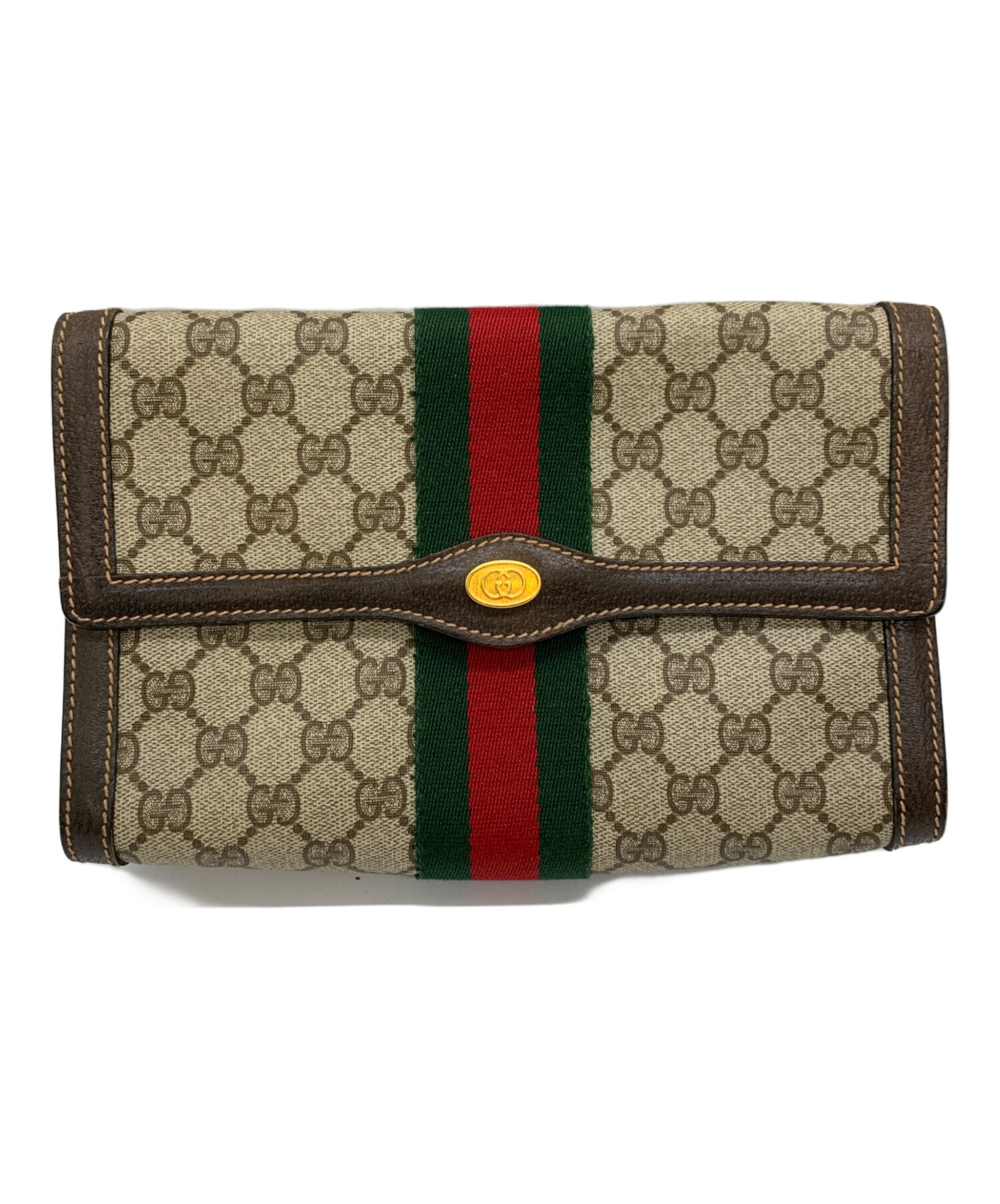 ✨美品✨GUCCI クラッチバッグ GG レザー ベージュ ブラウン ロゴ ✨良品✨ GUCCI グッチ ハンドバッグ クラッチバッグ ポーチ PVC