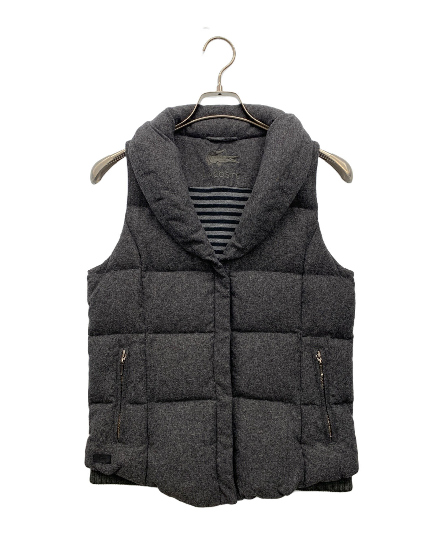 中古・古着通販】LACOSTE (ラコステ) ダウンベスト グレー サイズ:38