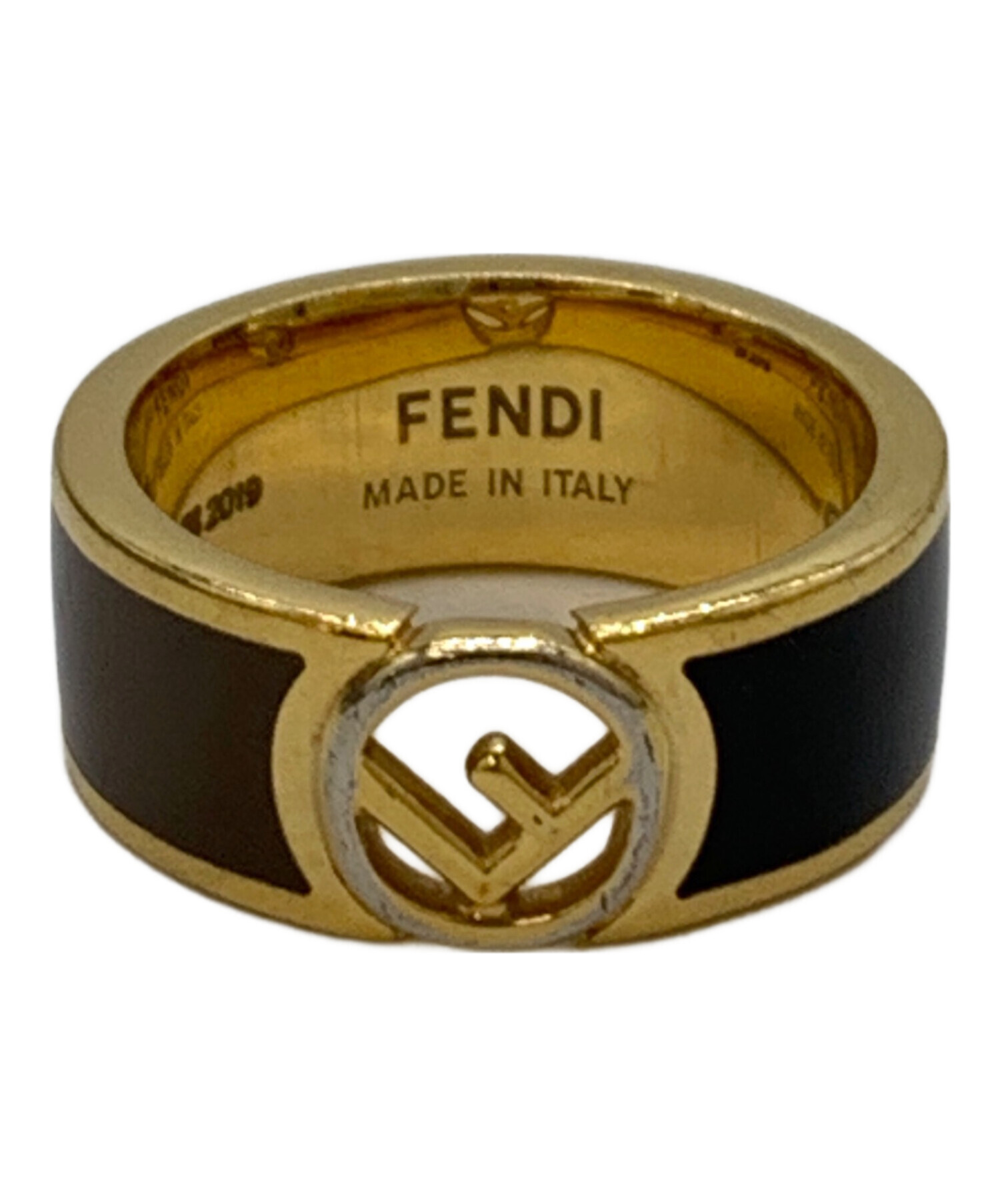 中古・古着通販】FENDI (フェンディ) リング ブラック×ベージュ サイズ 