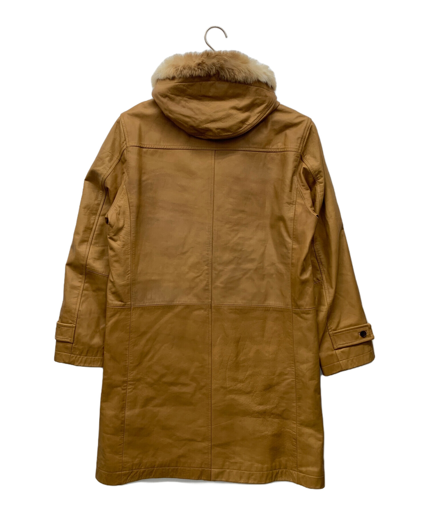 バーバリー　ブルーレーベル　レザーコート　ラムレザー　ファー　キャメル ハルフ Haruf トレンチコート レザーコート レディース 本革 レザー