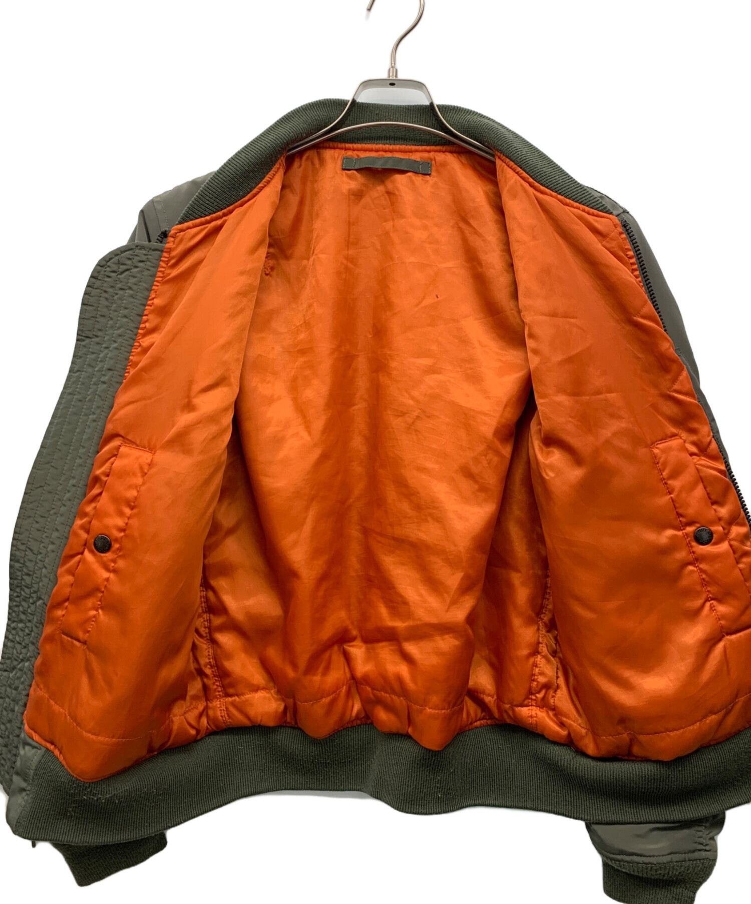 AVIREX MA-1 ジャケット リバーシブル オリーブ/オレンジ 中古・古着通販】AVIREX (アヴィレックス) リバーシブルMA-1ジャケット