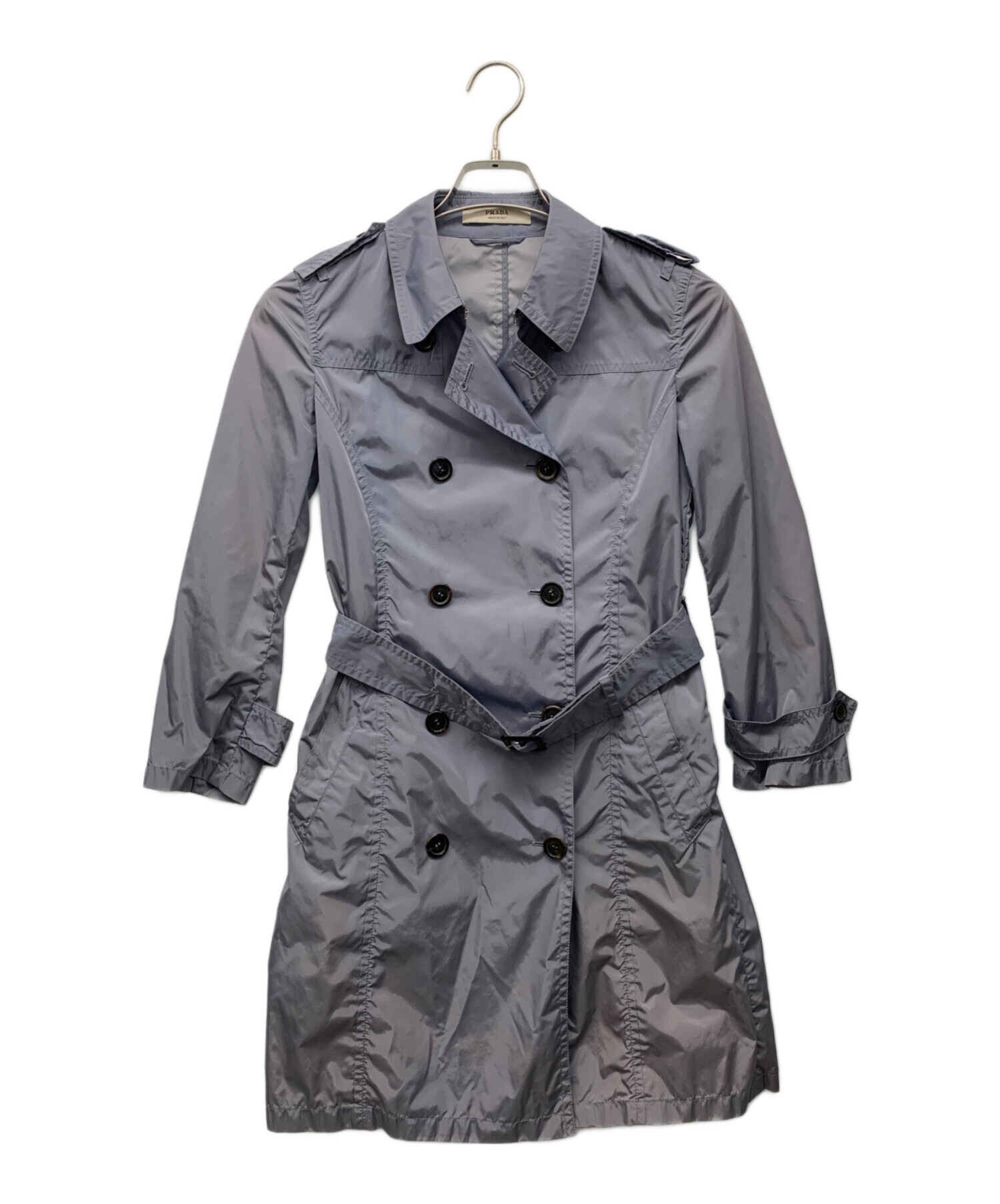 中古・古着通販】PRADA (プラダ) トレンチコート ブルー サイズ:38 