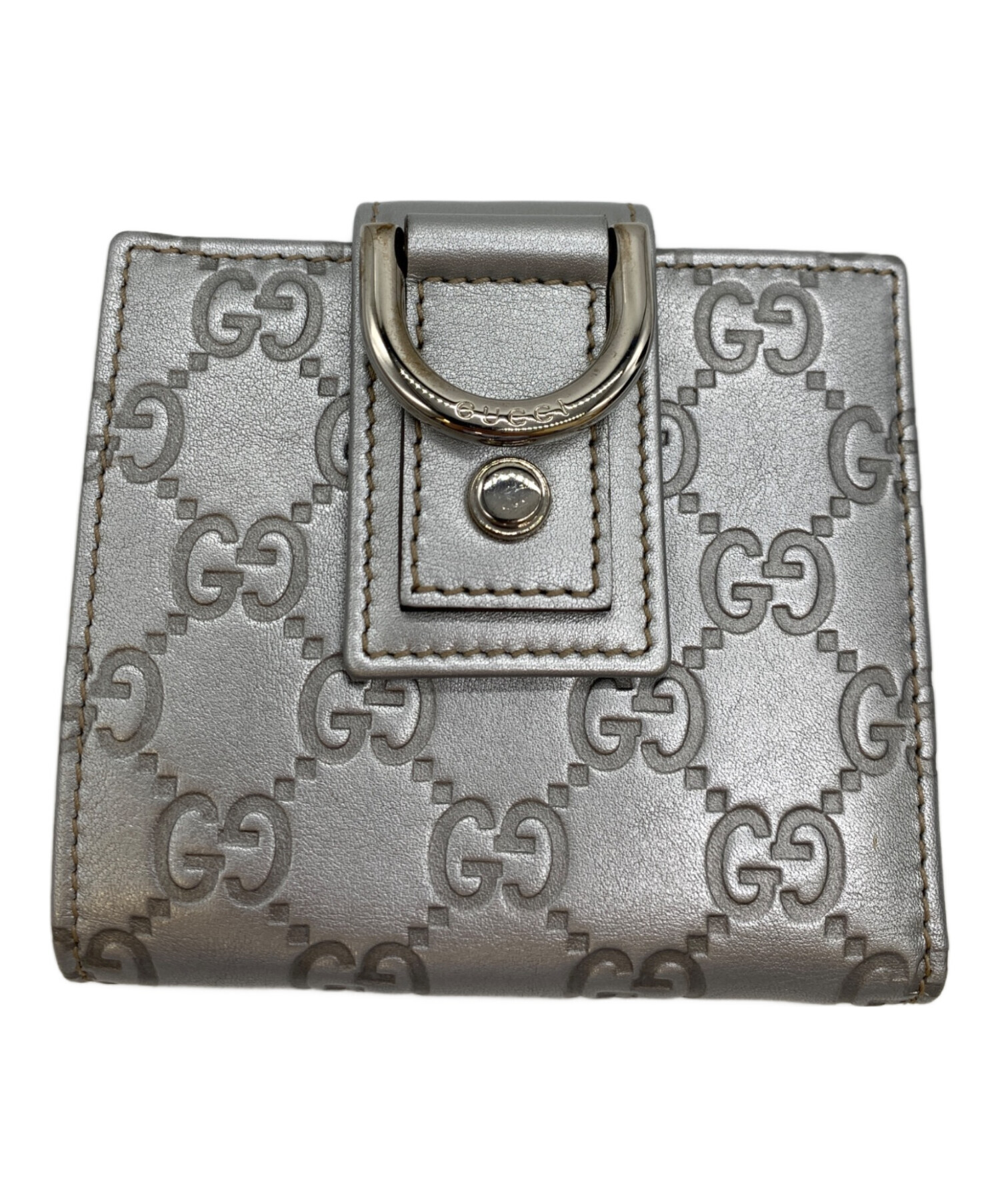 中古・古着通販】GUCCI (グッチ) 2つ折り財布 シルバー｜ブランド
