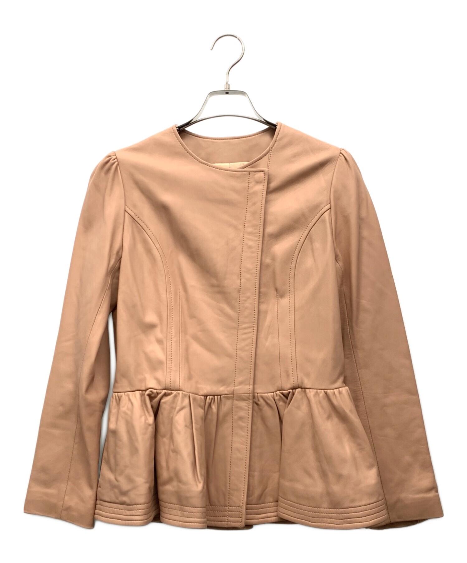 【新品】Chesty☆チェスティ　フレアレザージャケット　グレー　サイズ1 中古・古着通販】CHESTY (チェスティ) レザージャケット ピンク