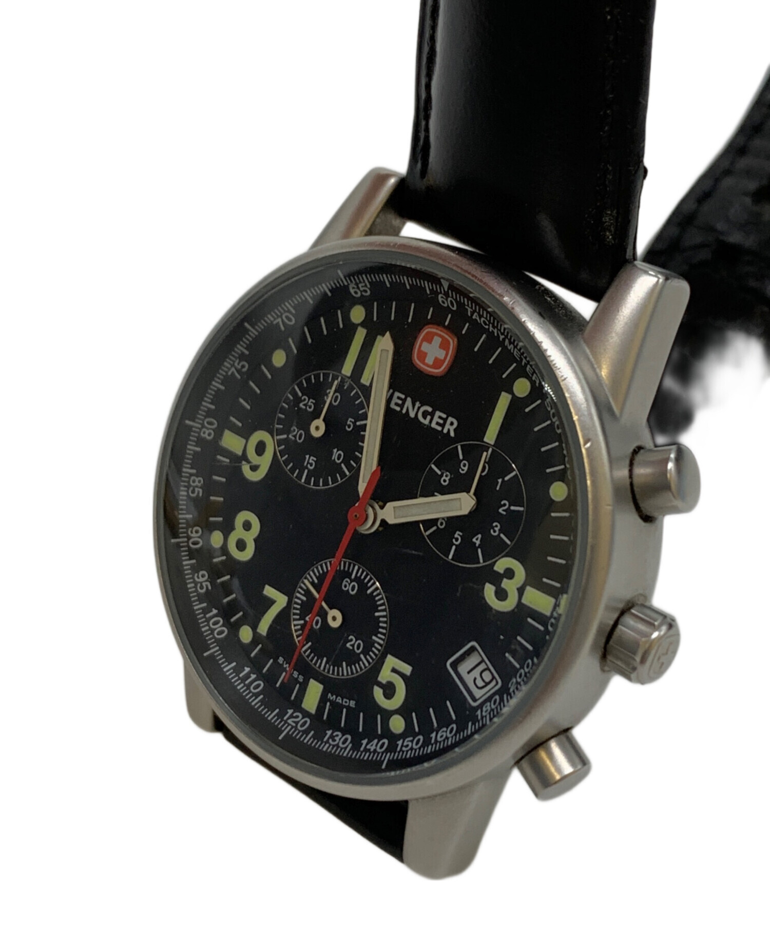 WENGER ウェンガー ミリタリー ブラック文字盤 自動巻き 中古品 中古・古着通販】WENGER (ウェンガー) 腕時計 ブラック｜ブランド