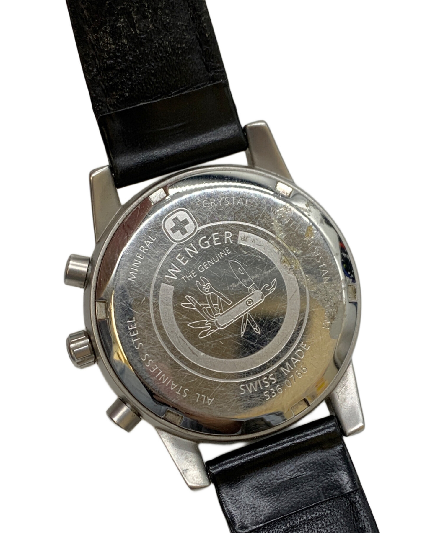 WENGER 536.0766 クロノグラフ ステンレススチール ブラック腕時計 WENGER/ウェンガー】 536.0766 コブラコラボモデル クロノグラフ