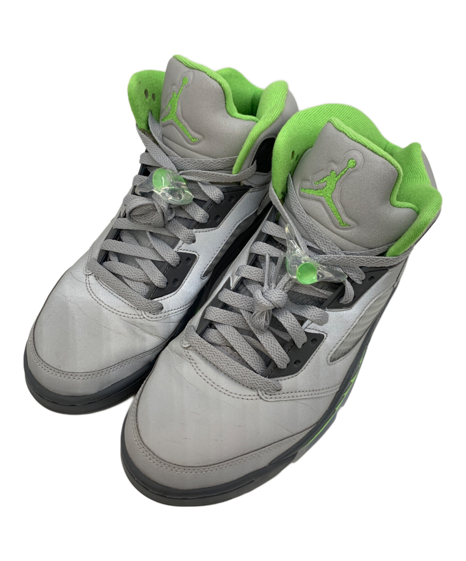中古・古着通販】NIKE (ナイキ) ハイカットスニーカー グレー×グリーン 