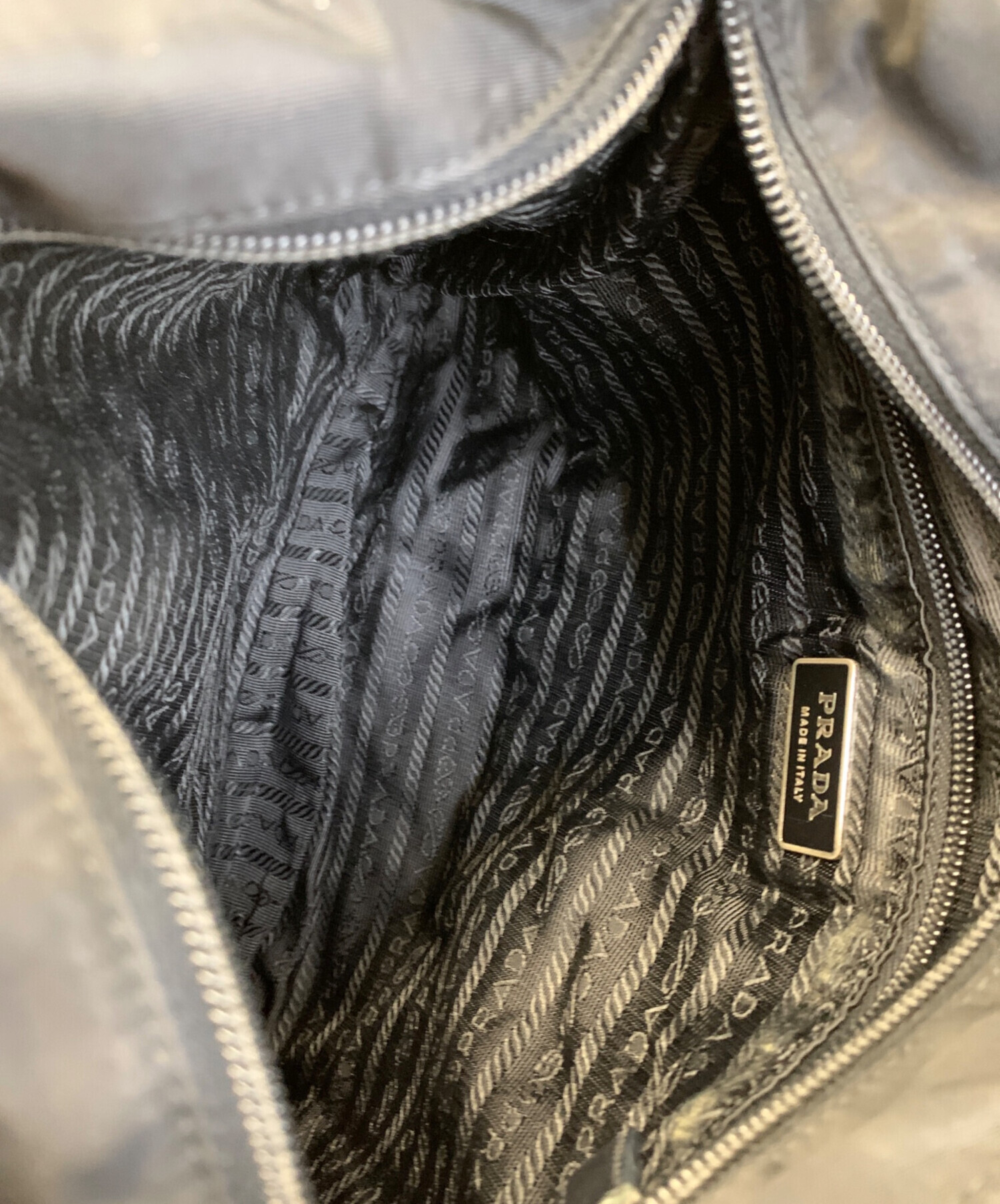 中古・古着通販】PRADA (プラダ) ナイロンショルダーバッグ ブラック