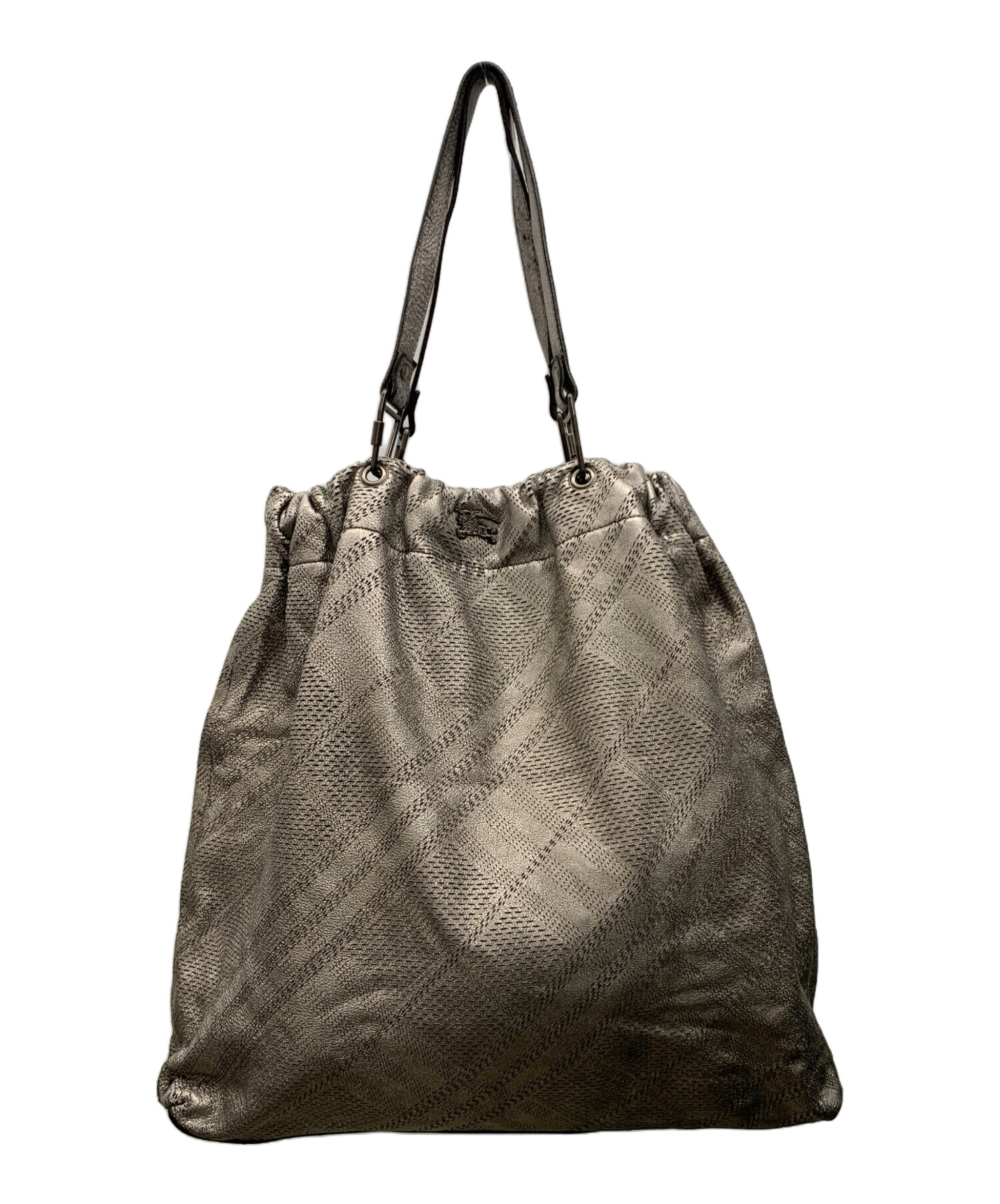 中古・古着通販】BURBERRY (バーバリー) トートバッグ シルバー 