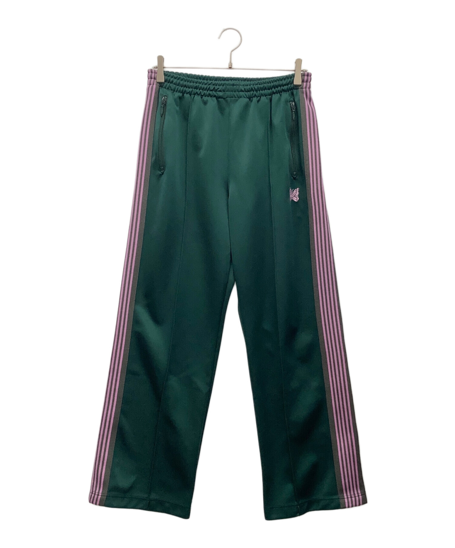 【名作カラー】Needles トラックパンツ ストレート S グリーン×ピンク蝶 中古・古着通販】Needles (ニードルズ) 別注トラックパンツ グリーン