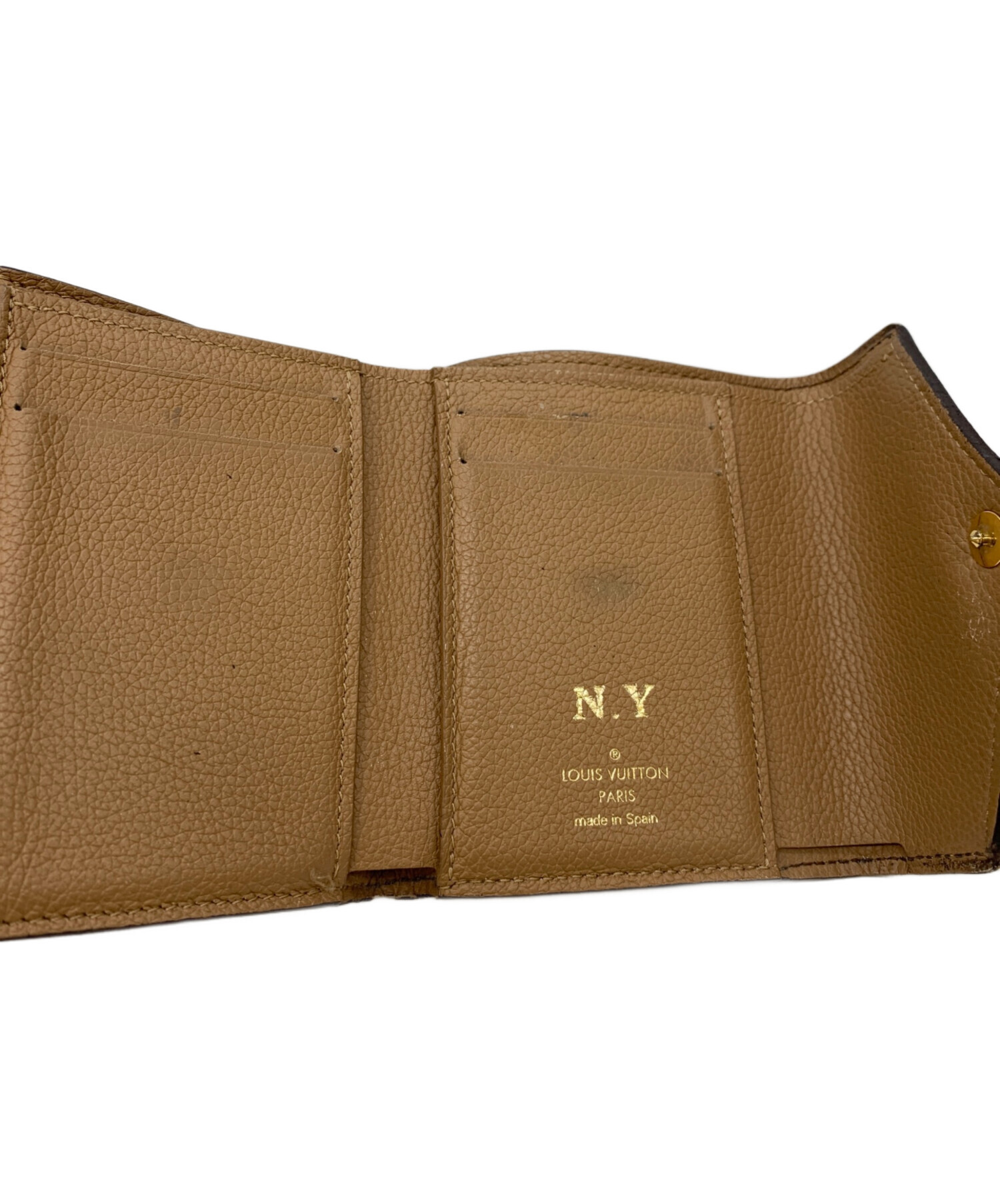 Louis Vuitton 三つ折り財布 ブラウン/ベージュ 中古・古着通販】LOUIS VUITTON (ルイ ヴィトン) 3つ折り財布 ブラウン