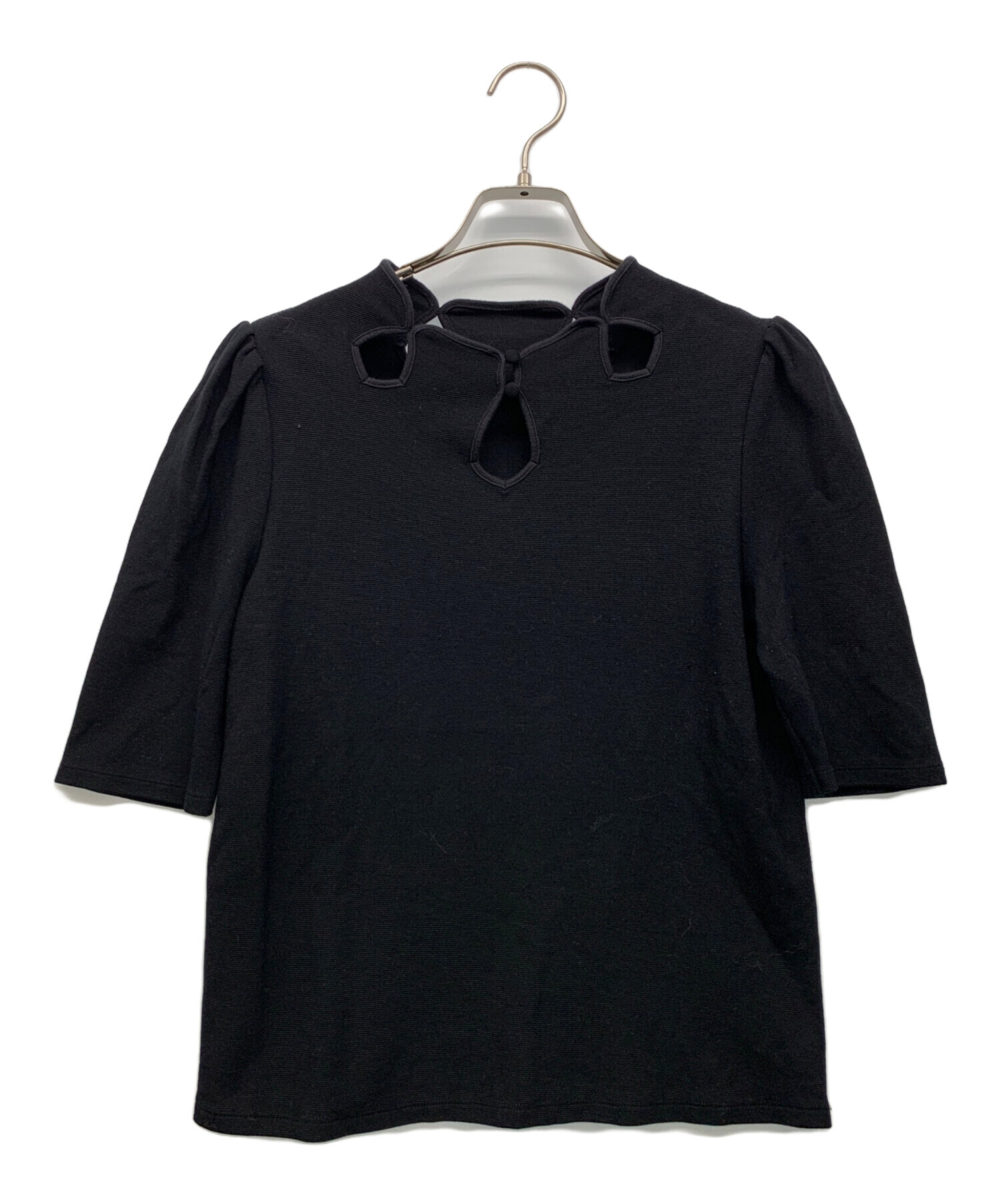カットソー(半袖/袖なし) AMERI  CROWN WAFFLE TOP 中古・古着通販】AMERI (アメリ) CROWN WAFFLE TOP ブラック サイズ