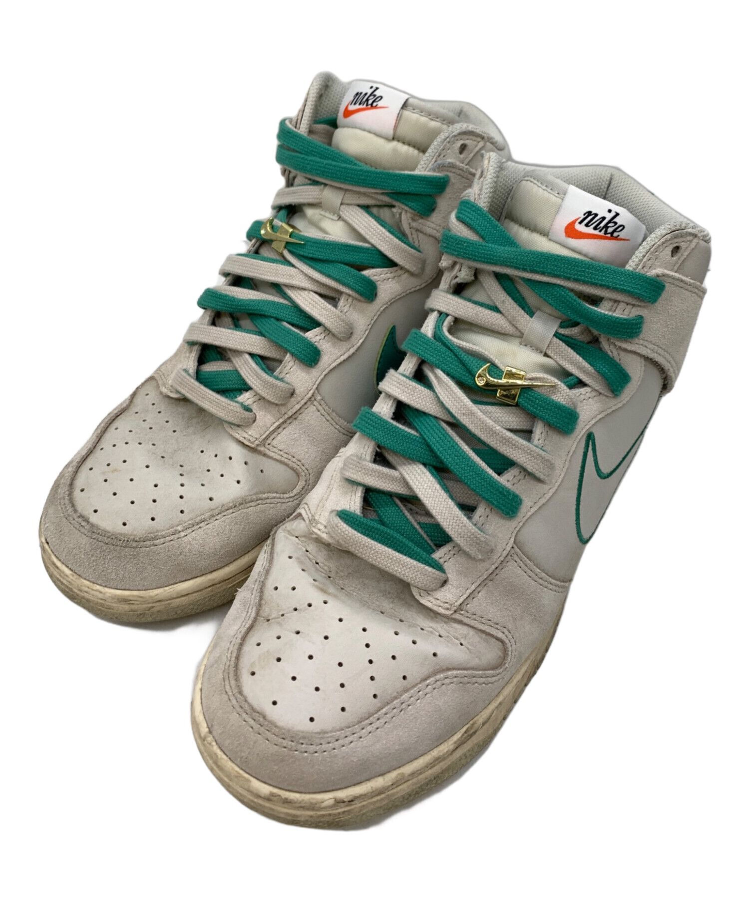 中古・古着通販】NIKE (ナイキ) ハイカットスニーカー グリーン×グレー 