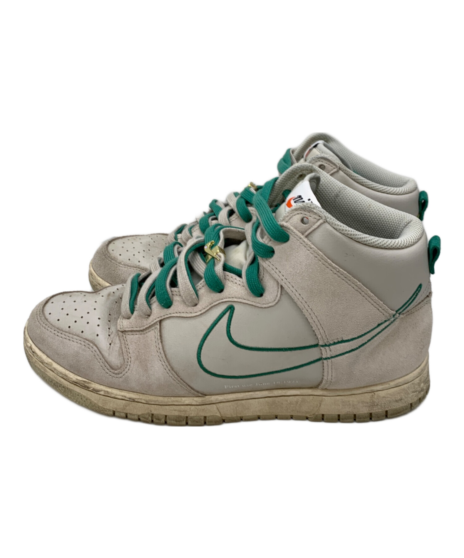 中古・古着通販】NIKE (ナイキ) ハイカットスニーカー グリーン×グレー 