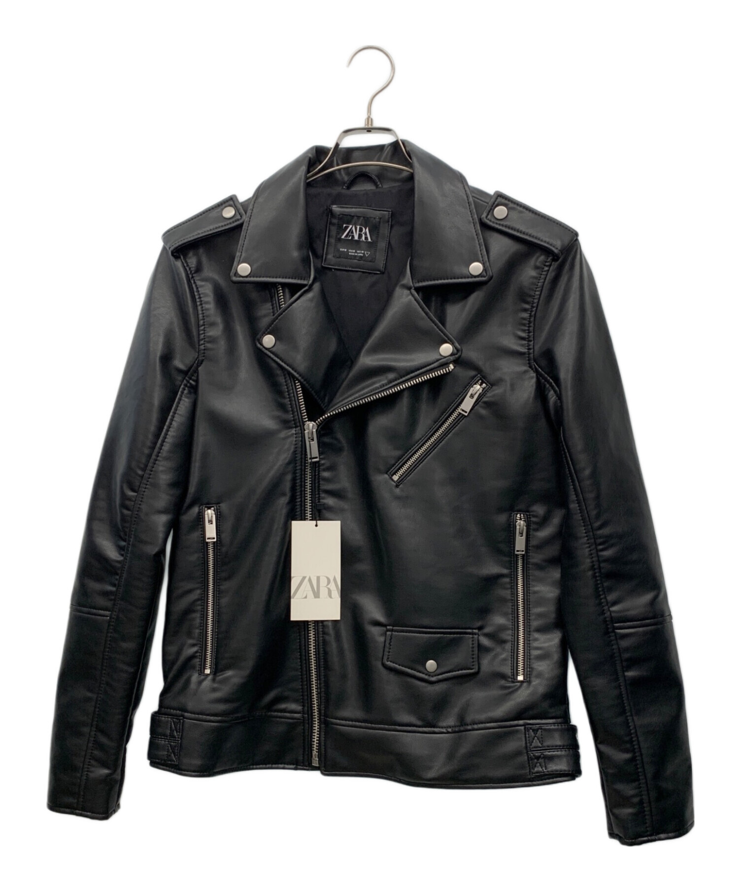 中古・古着通販】ZARA (ザラ) ダブルライダースジャケット ブラック 