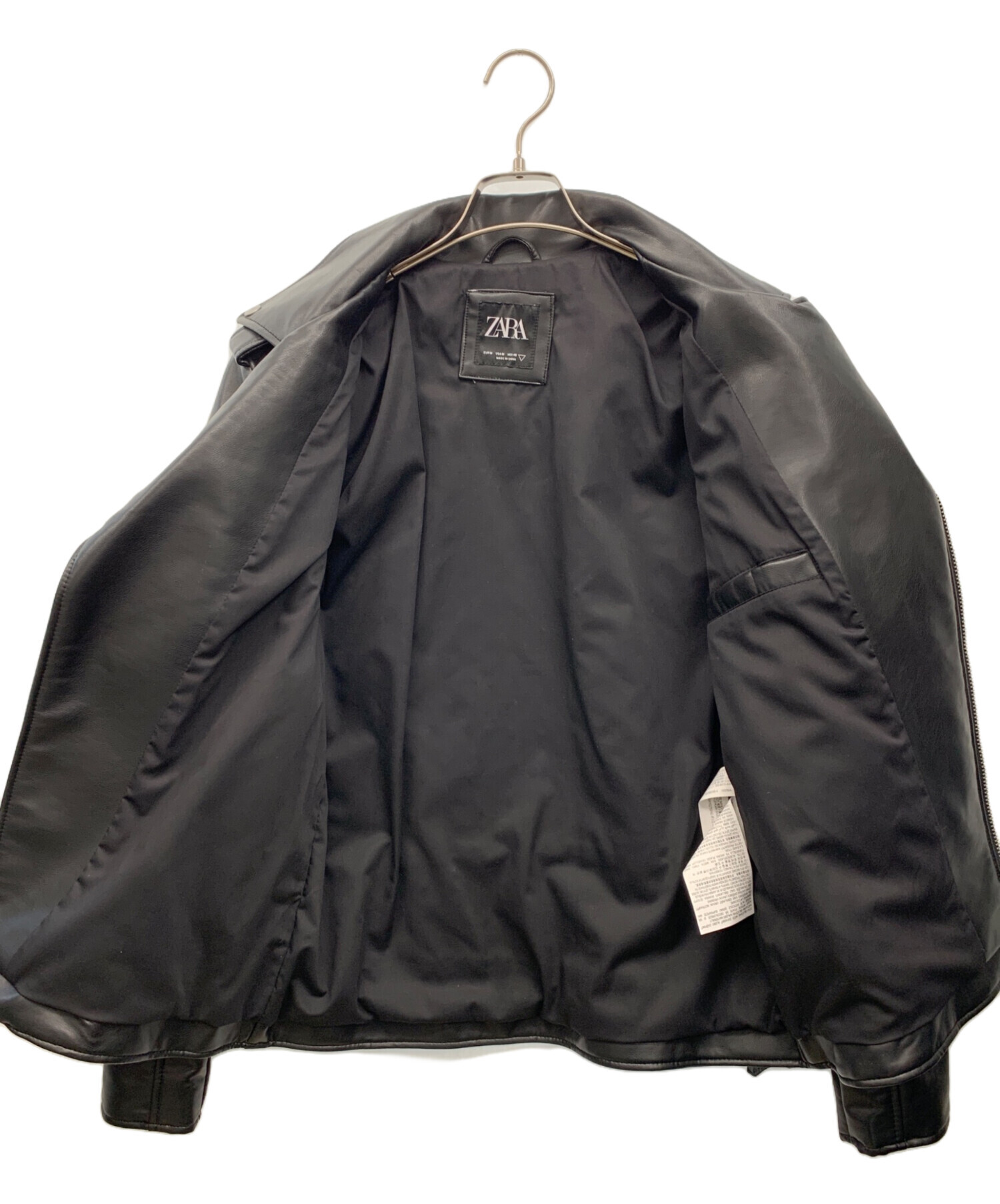 中古・古着通販】ZARA (ザラ) ダブルライダースジャケット ブラック 