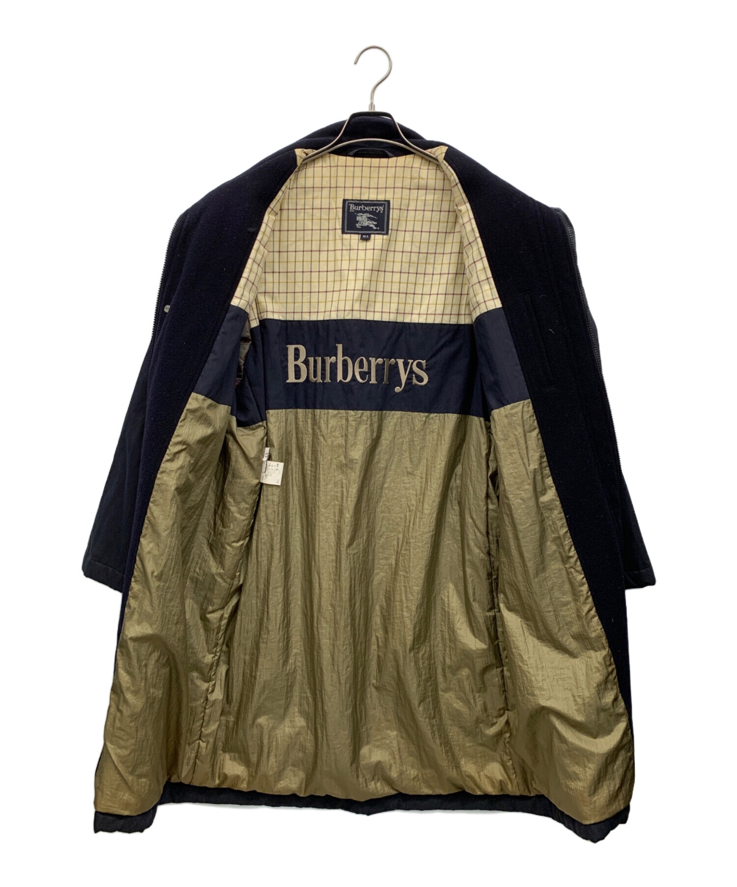 中古・古着通販】BURBERRY (バーバリー) コート ネイビー サイズ:MA