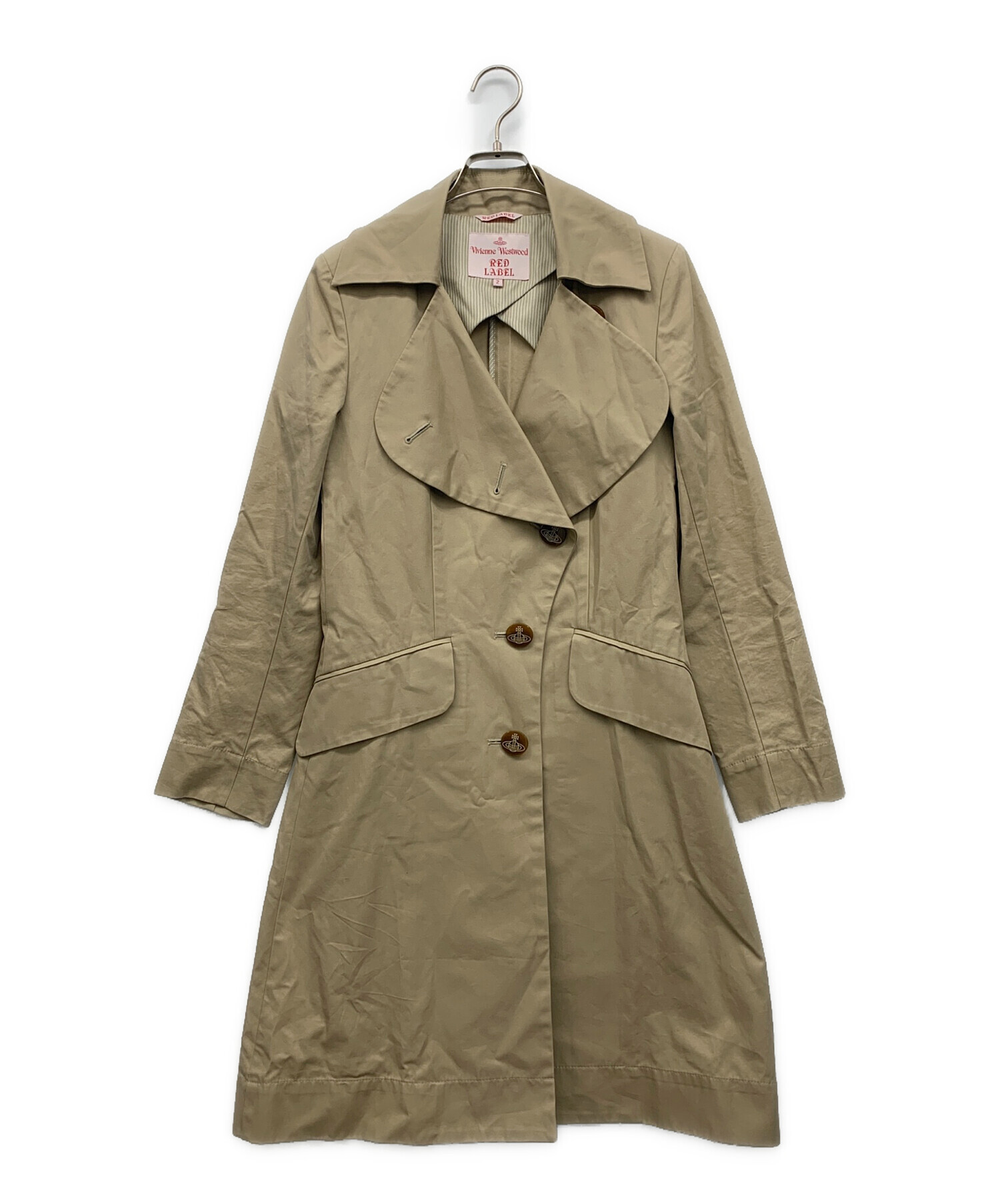 ヴィヴィアンウエストウッド ケープ トレンチコート シャンブレー オーブ刺繍 釦 Vivienne Westwood トレンチコート ヴィヴィアンウエストウッド ケープ