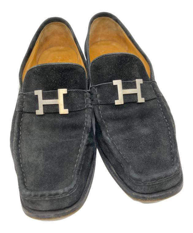 中古・古着通販】HERMES (エルメス) ローファー ブラック サイズ:42