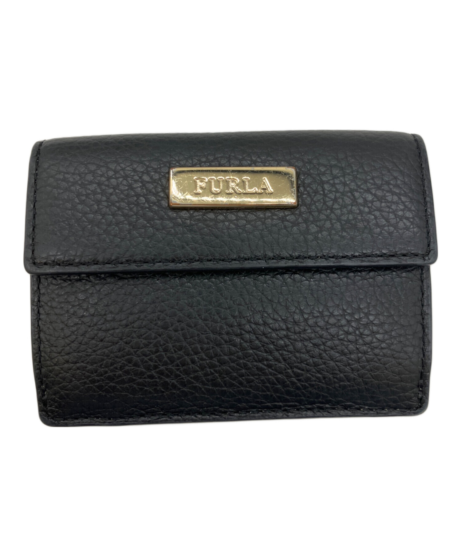 中古・古着通販】FURLA (フルラ) 3つ折り財布 ブラック｜ブランド 
