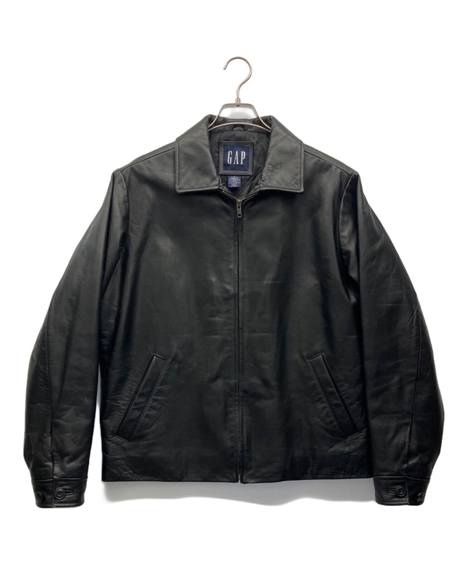 中古・古着通販】GAP (ギャップ) レザージャケット ブラック サイズ:S
