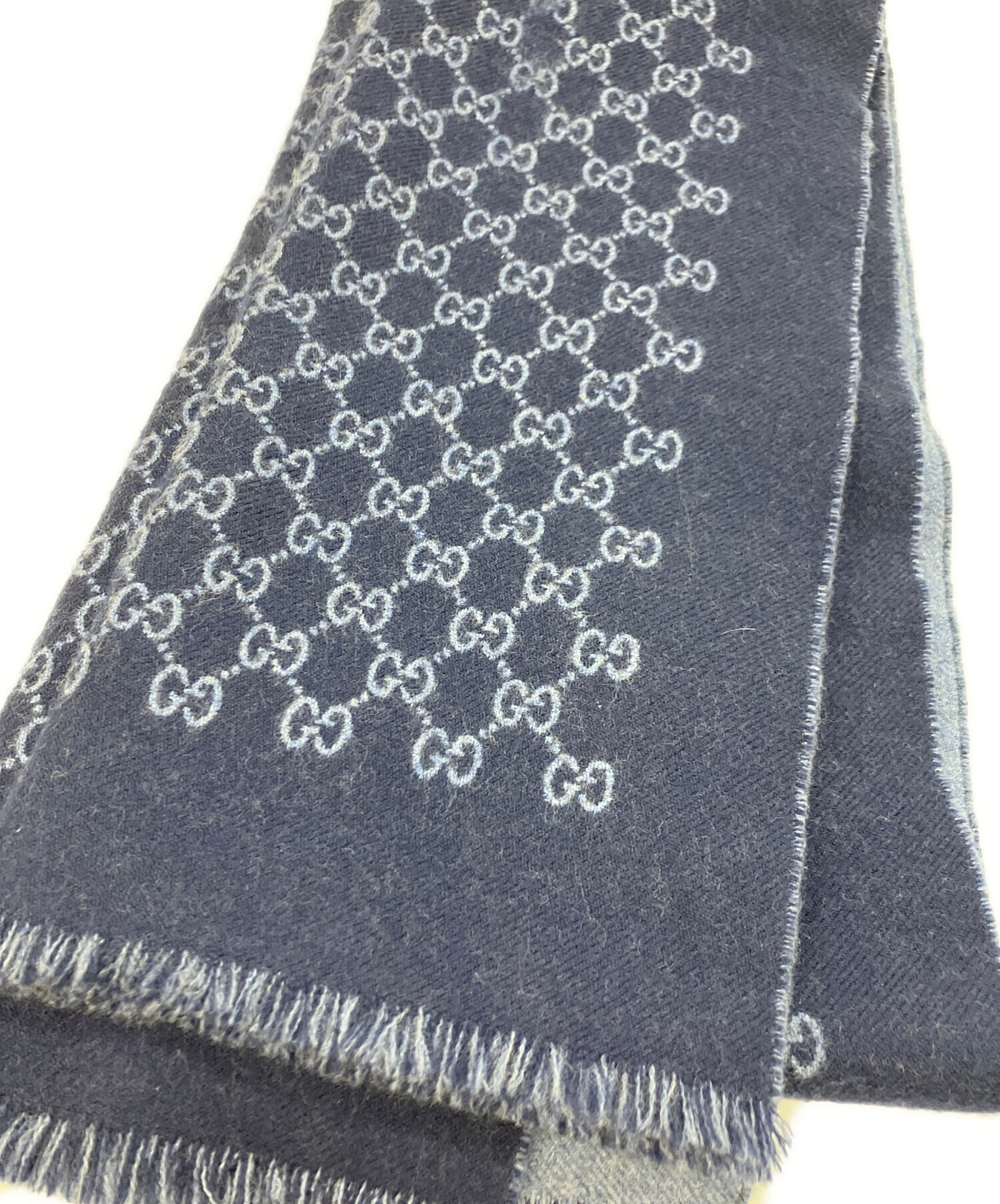 中古・古着通販】GUCCI (グッチ) マフラー ネイビー｜ブランド・古着