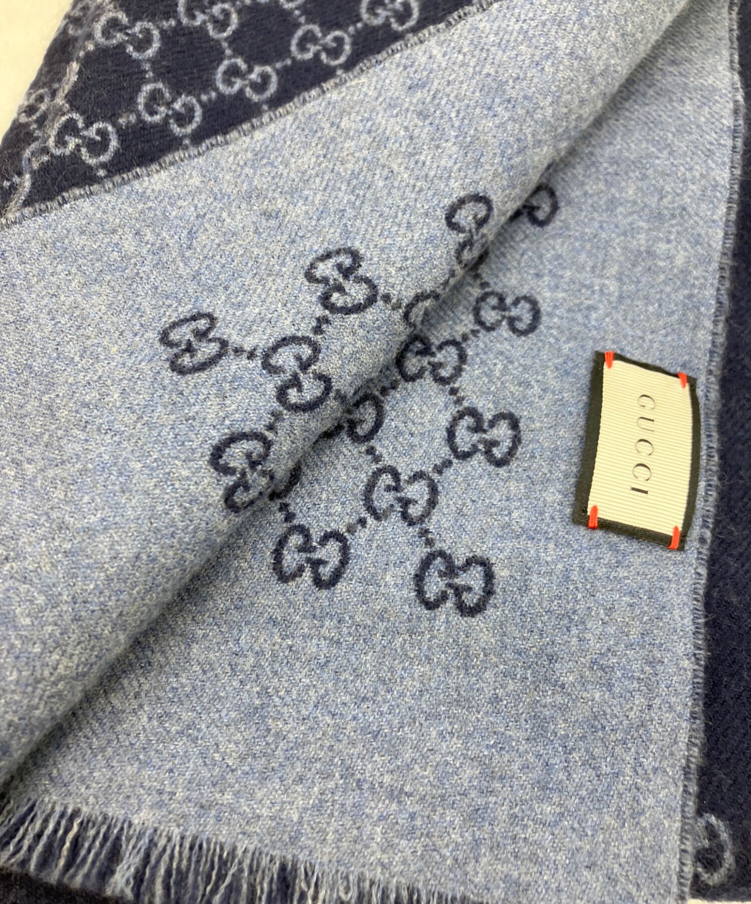 中古・古着通販】GUCCI (グッチ) マフラー ネイビー｜ブランド・古着