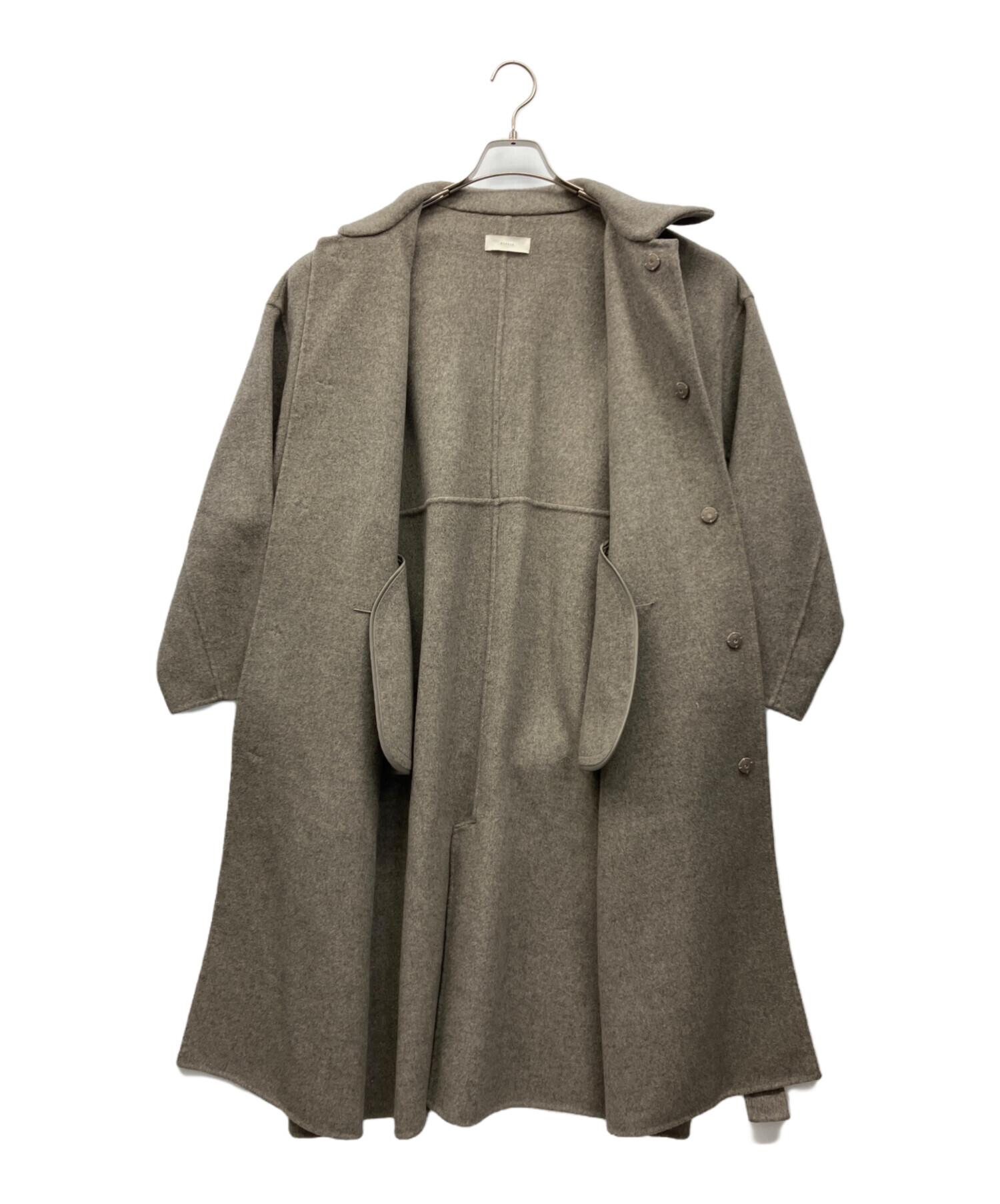 中古・古着通販】kagure (カグレ) ウールステンカラーコート グレー