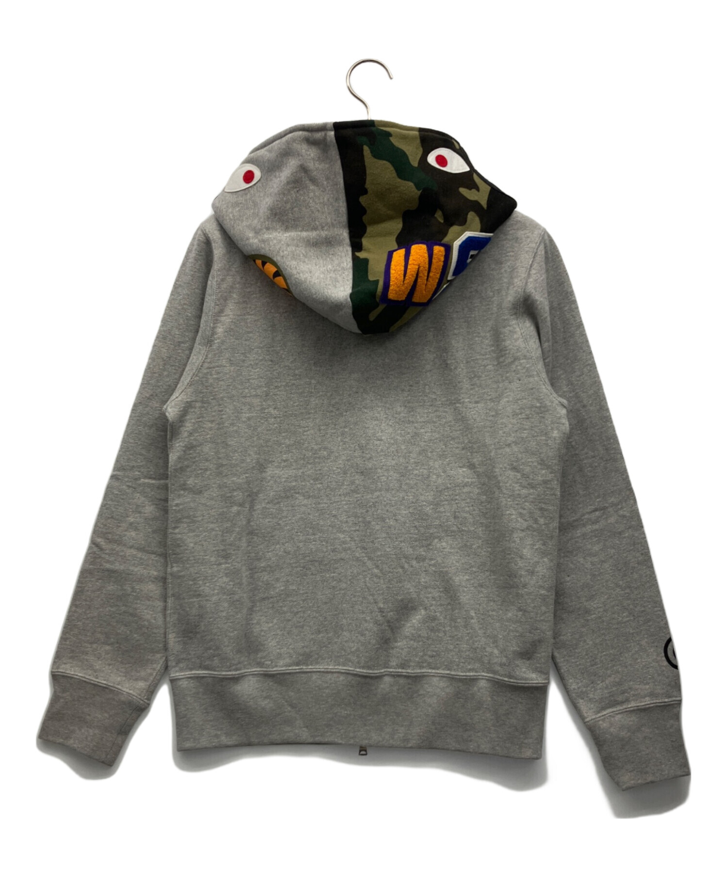 [U5737]アベイシングエイプ WGM シャークパーカー グレー Sサイズ A BATHING APE（アベイシングエイプ） パーカー SHARK FULL ZIP HOODIE