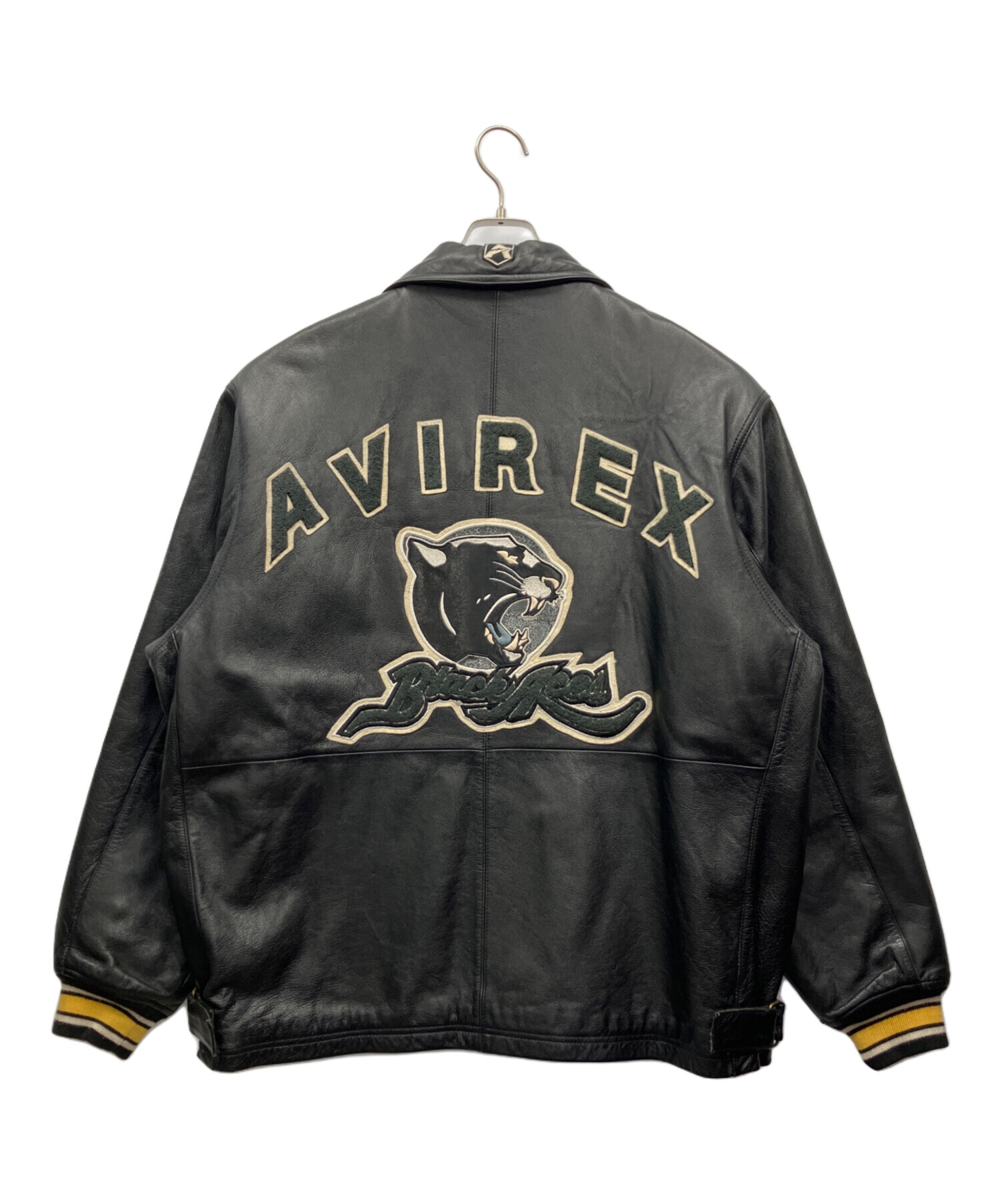 AVIREX レザージャケット ブラック 中古・古着通販】AVIREX (アヴィレックス) レザージャケット ブラック