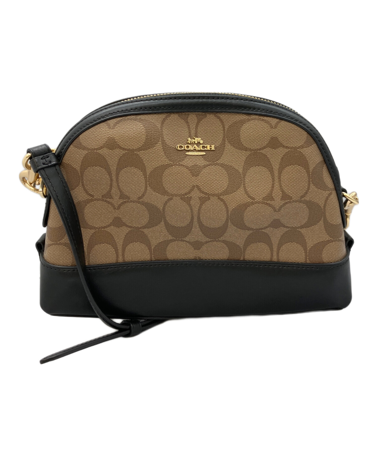 中古・古着通販】COACH (コーチ) ショルダーバッグ ベージュ×ブラック 