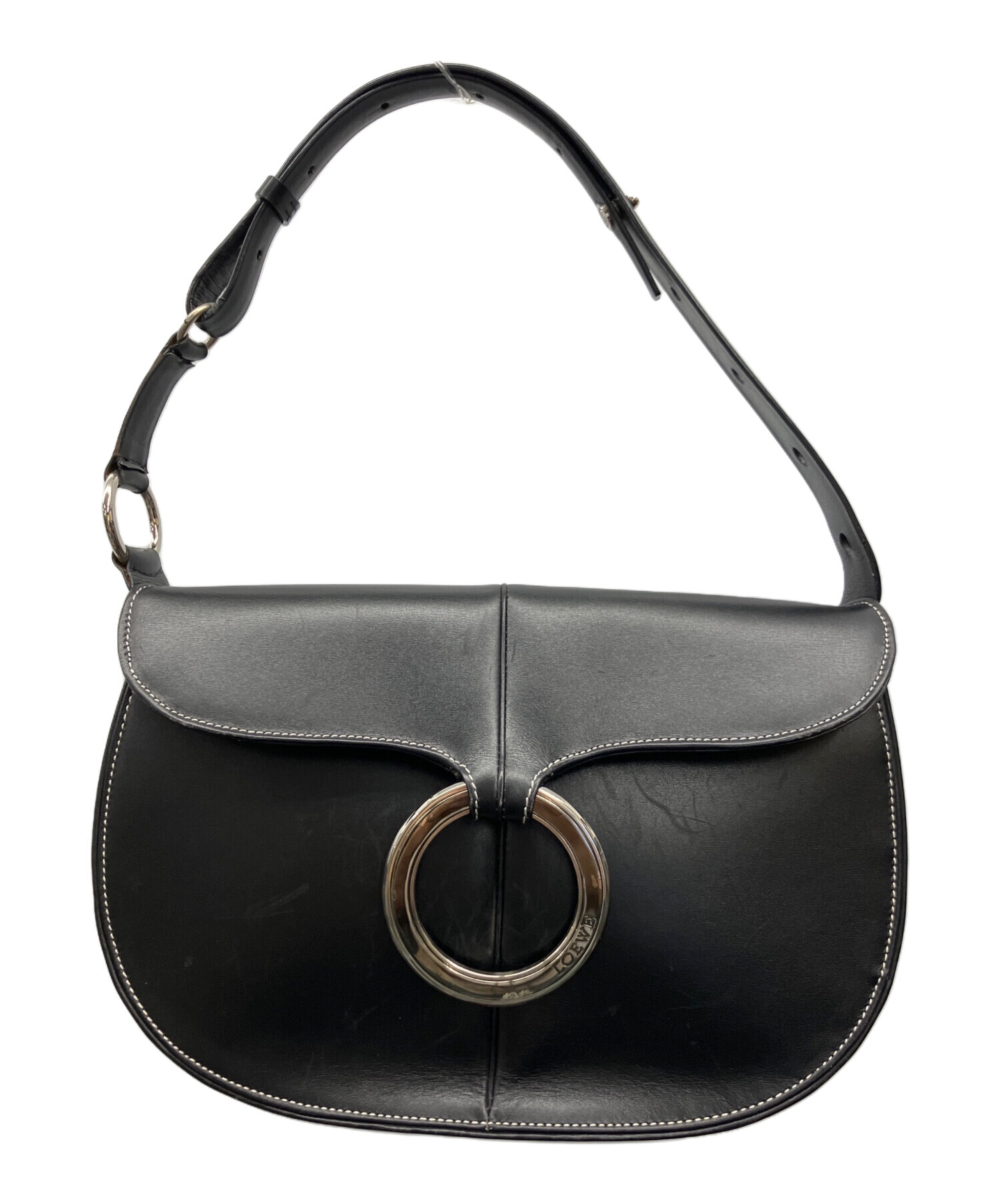LOEWE ショルダーバッグ ブラック 中古・古着通販】LOEWE (ロエベ) ワンショルダーバッグ ブラック