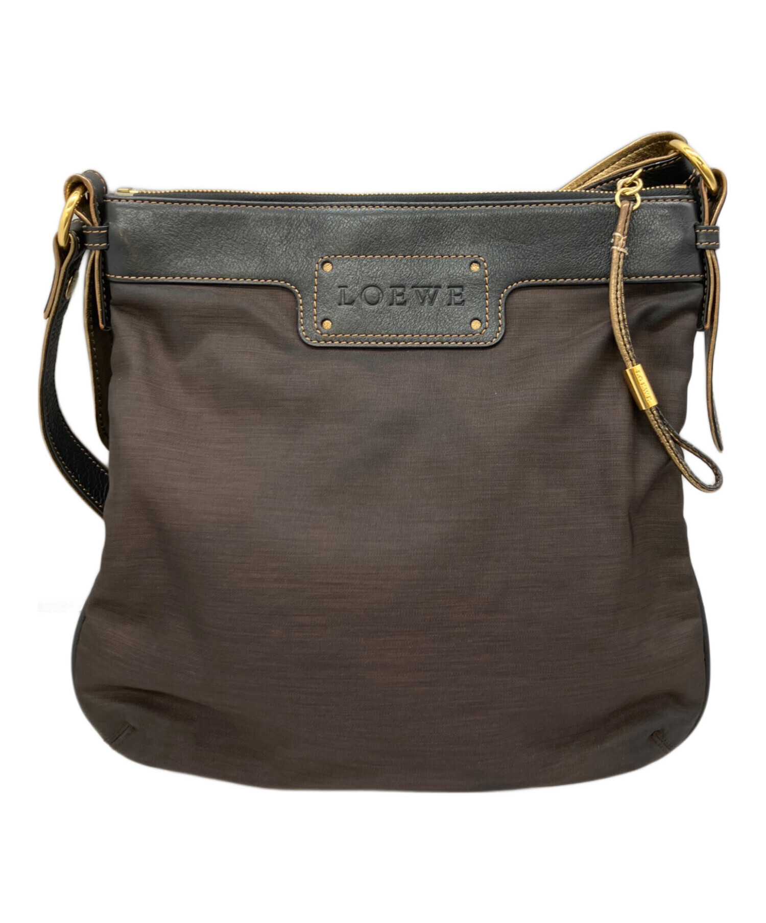 中古・古着通販】LOEWE (ロエベ) ショルダーバッグ ブラウン×ブラック 