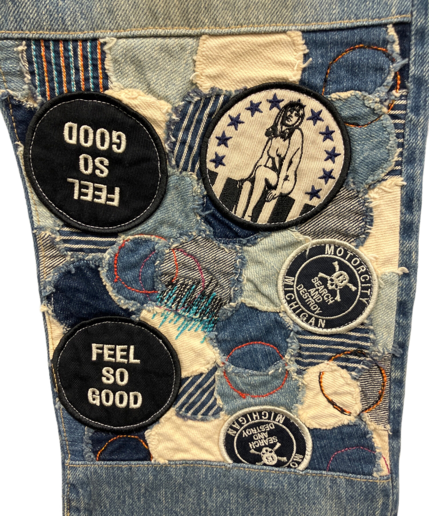 ヒステリックグラマー リペア加工 スタッズデニム ブルー サイズ28 中古・古着通販】Hysteric Glamour (ヒステリックグラマー) パッチ