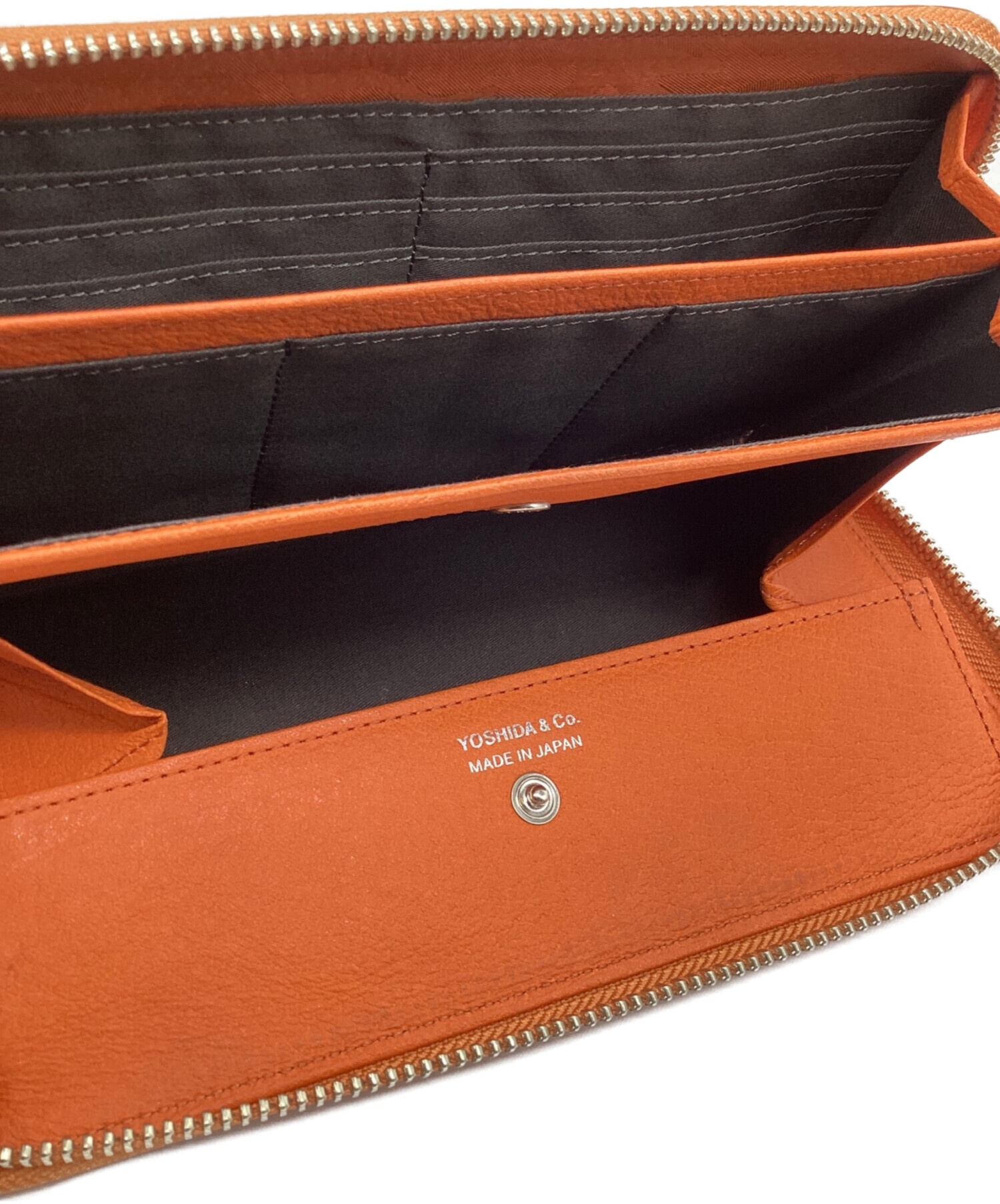 PORTER オレンジ レザー 長財布 中古・古着通販】PORTER (ポーター) 長財布 オレンジ｜ブランド・古着