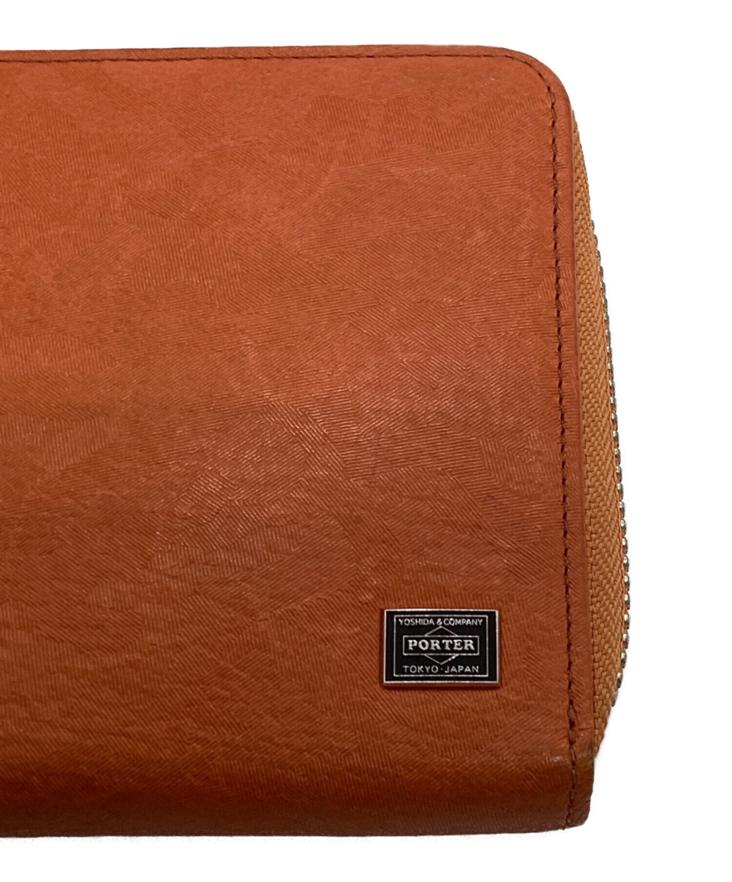 PORTER オレンジ レザー 長財布 中古・古着通販】PORTER (ポーター) 長財布 オレンジ｜ブランド・古着
