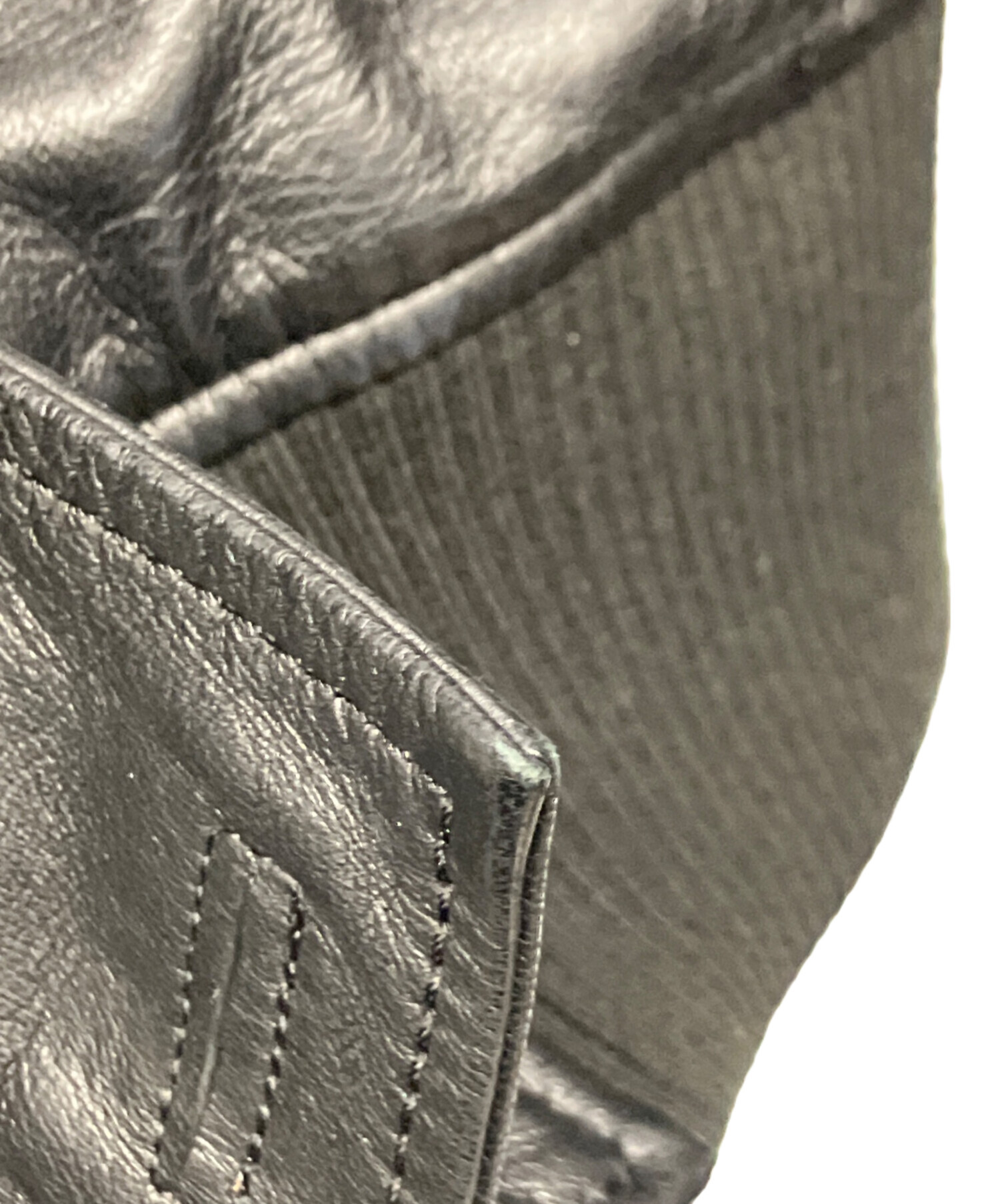 中古・古着通販】AKM (エーケーエム) ラムレザージャケット ブラック