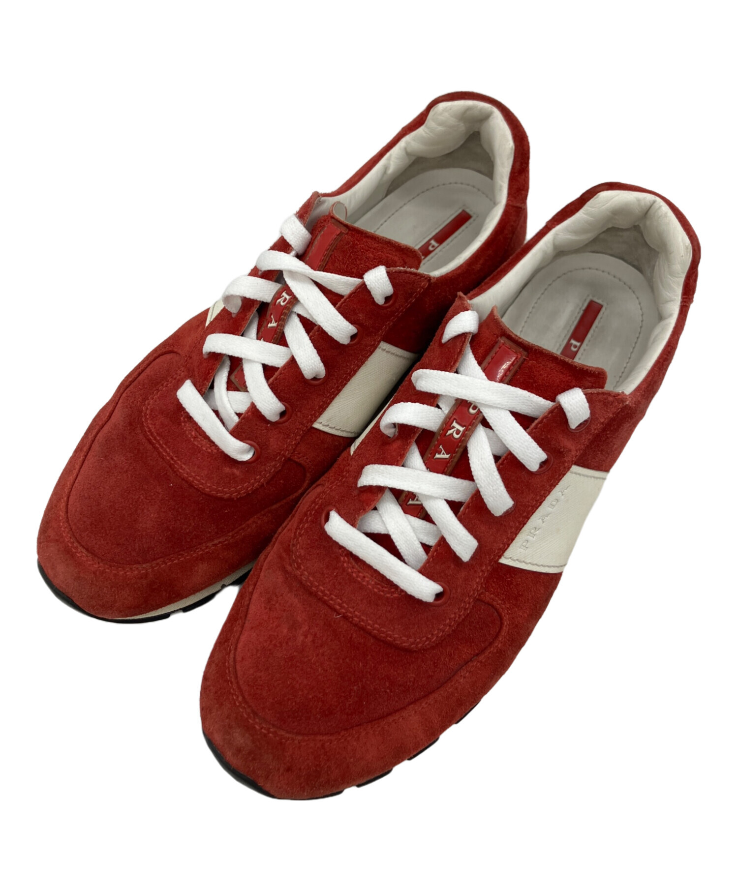 中古・古着通販】PRADA (プラダ) スニーカー レッド サイズ:8 