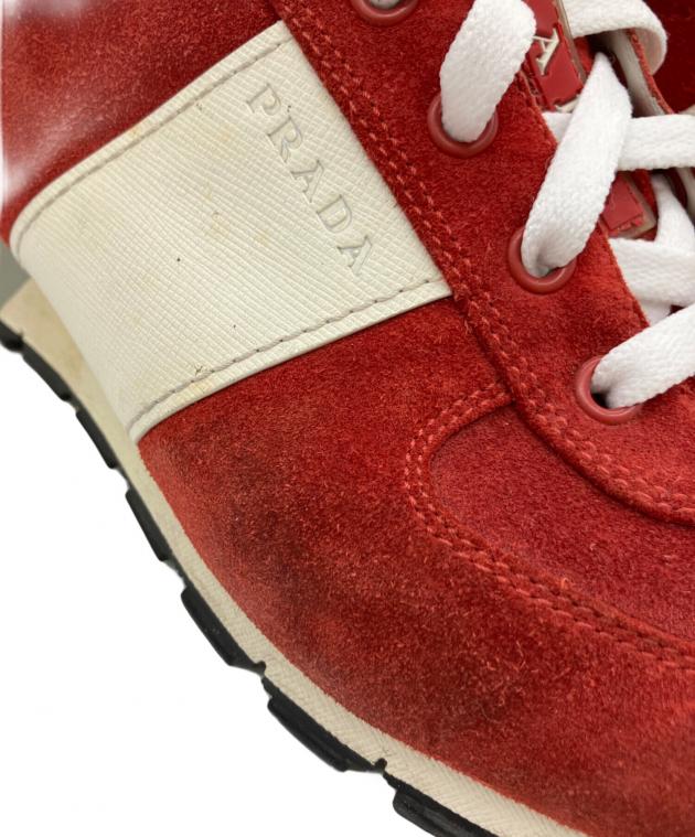 中古・古着通販】PRADA (プラダ) スニーカー レッド サイズ:8